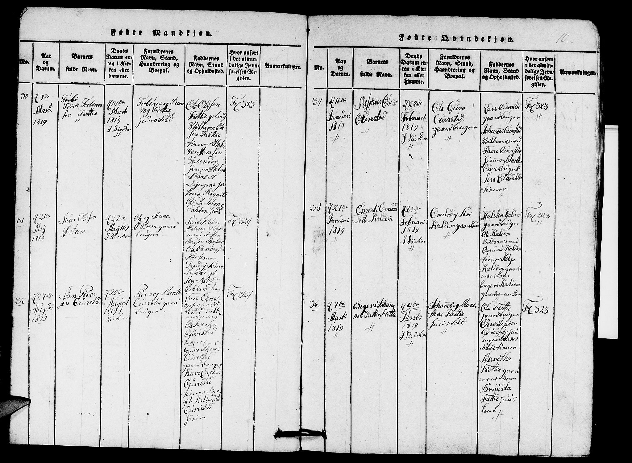 Etne sokneprestembete, AV/SAB-A-75001/H/Hab: Parish register (copy) no. A 1, 1815-1849, p. 10