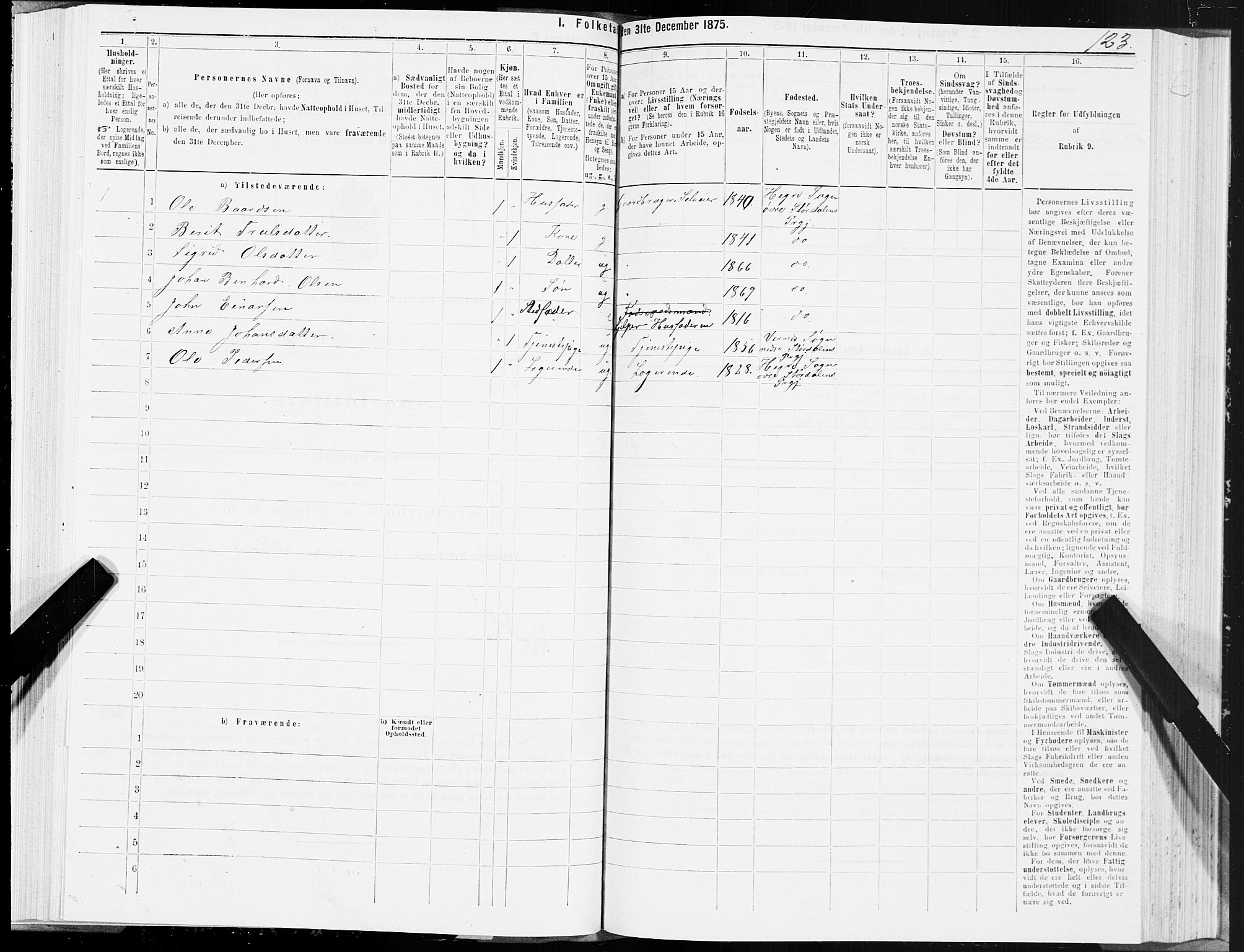 SAT, 1875 census for 1711P Øvre Stjørdal, 1875, p. 3123