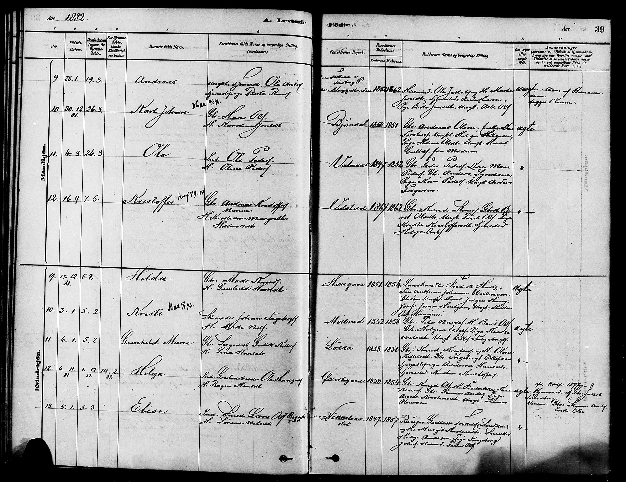 Sigdal kirkebøker, AV/SAKO-A-245/F/Fa/L0011: Parish register (official) no. I 11, 1879-1887, p. 39