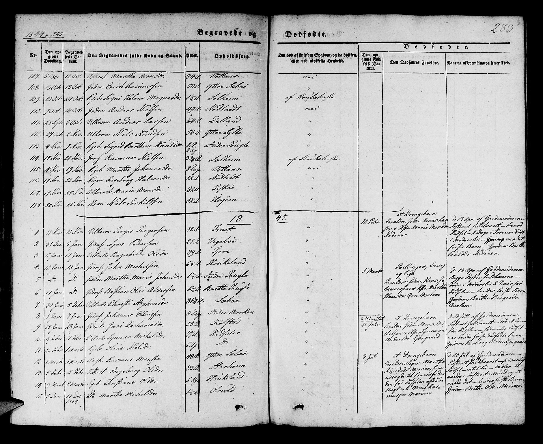 Manger sokneprestembete, SAB/A-76801/H/Haa: Parish register (official) no. A 5, 1839-1848, p. 283