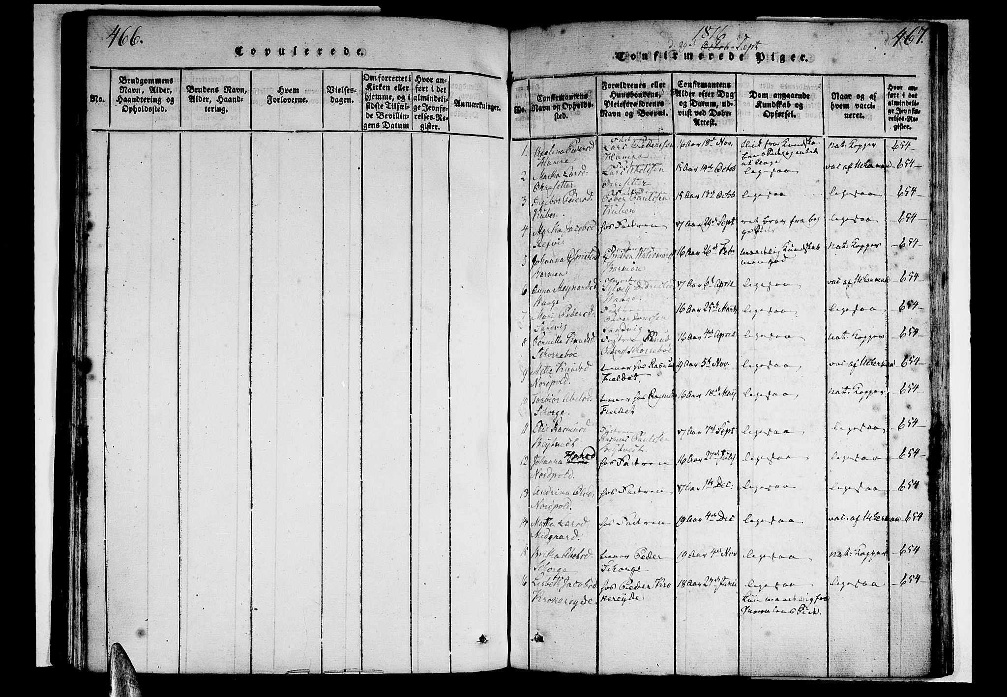 Selje sokneprestembete, SAB/A-99938/H/Ha/Haa/Haaa: Parish register (official) no. A 8, 1816-1828, p. 466-467