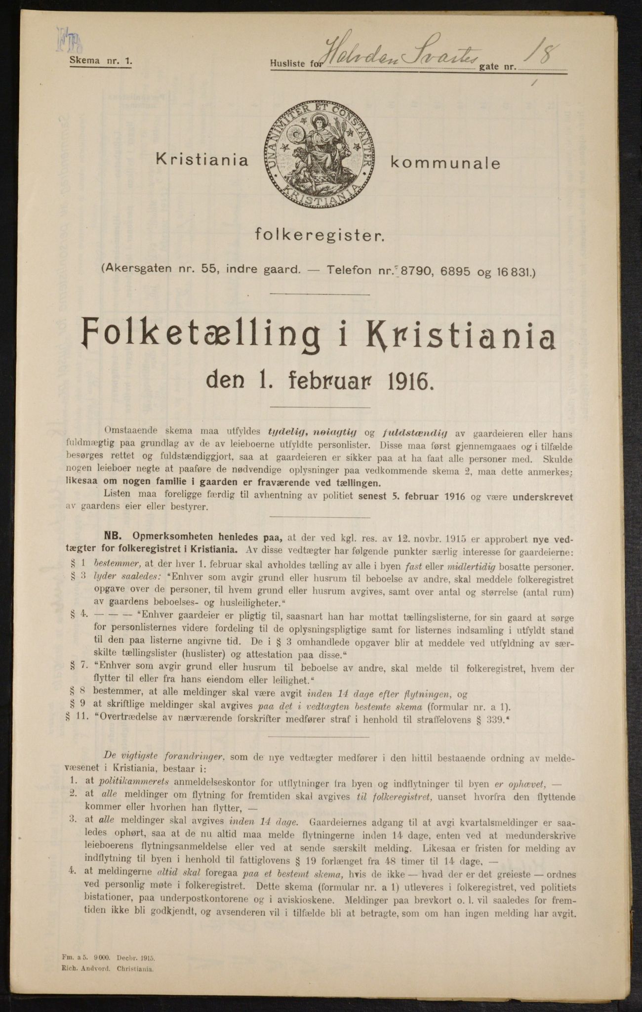 OBA, Municipal Census 1916 for Kristiania, 1916, p. 34738