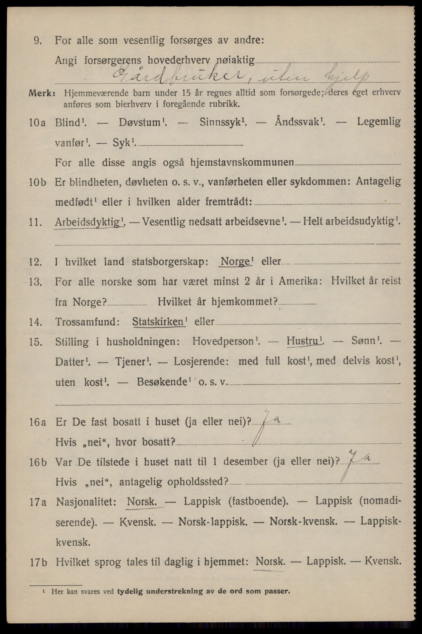 SAT, 1920 census for Vågan, 1920, p. 2570