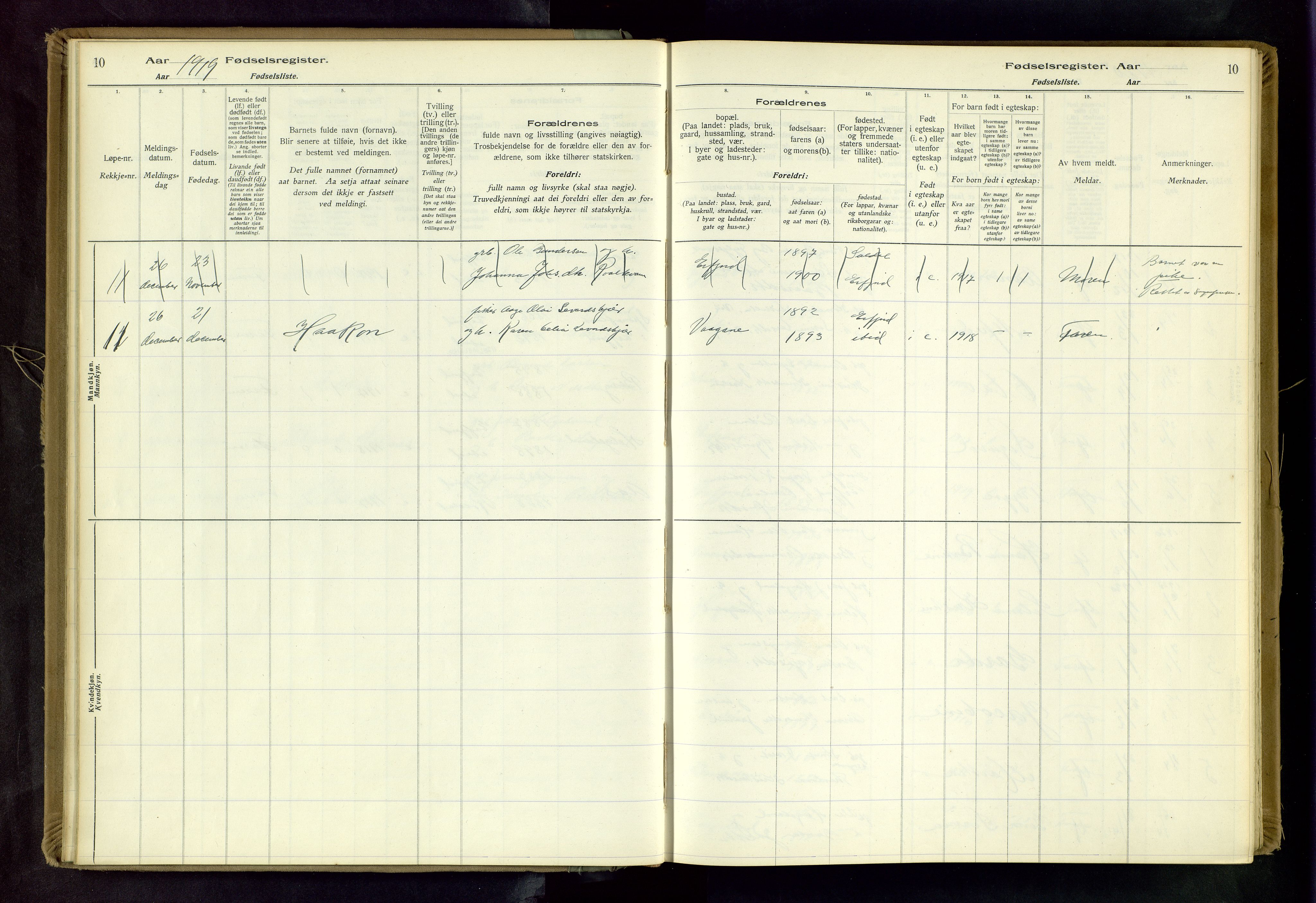 Jelsa sokneprestkontor, AV/SAST-A-101842/02/I: Birth register no. 14, 1916-1982, p. 10