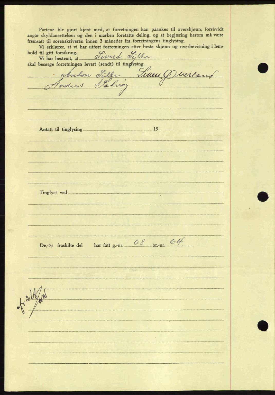 Nordmøre sorenskriveri, AV/SAT-A-4132/1/2/2Ca: Mortgage book no. A93, 1942-1942, Diary no: : 1771/1942