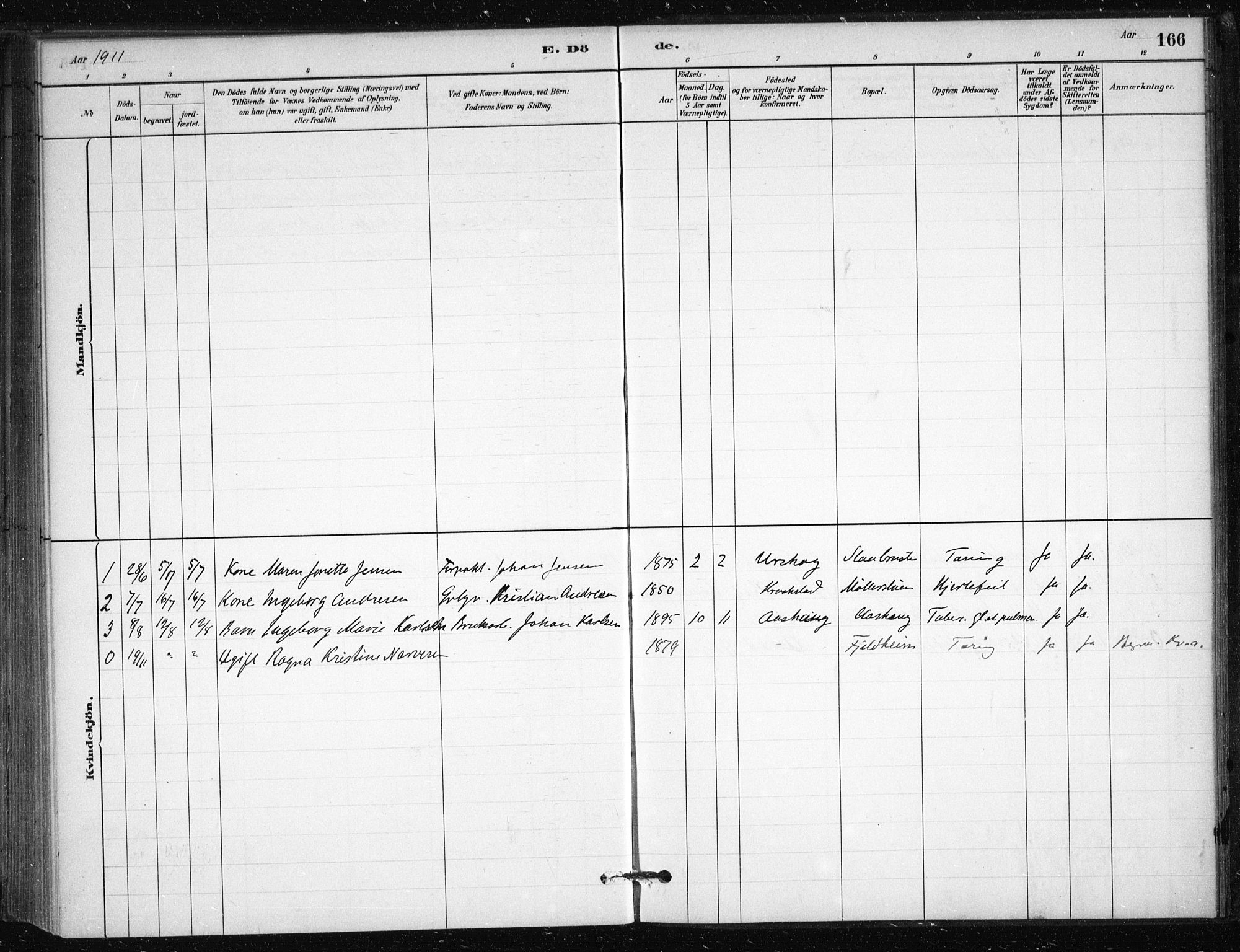 Nesodden prestekontor Kirkebøker, SAO/A-10013/F/Fb/L0001: Parish register (official) no. II 1, 1880-1915, p. 166