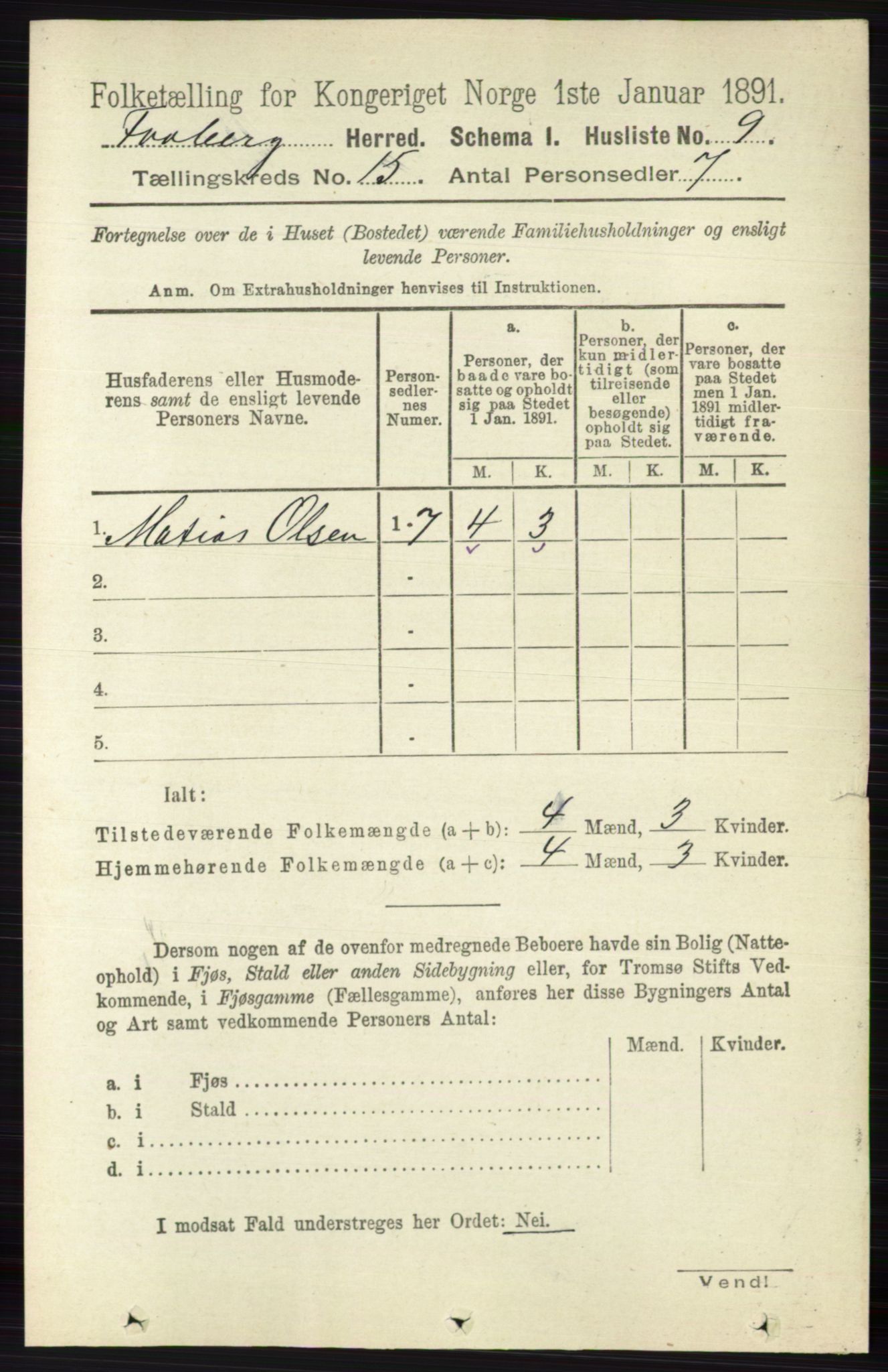 RA, 1891 census for 0524 Fåberg, 1891, p. 5840