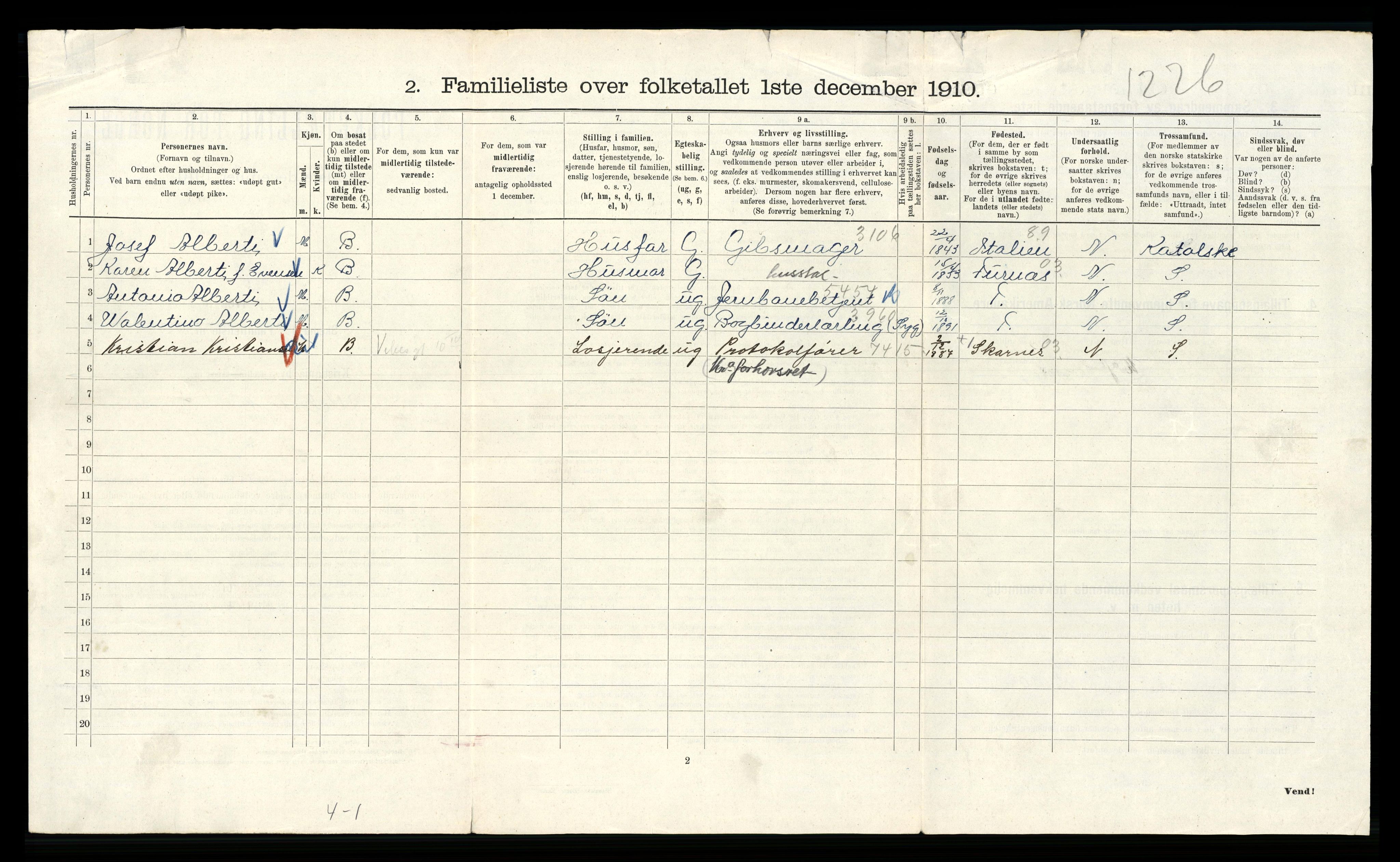 RA, 1910 census for Kristiania, 1910, p. 123504