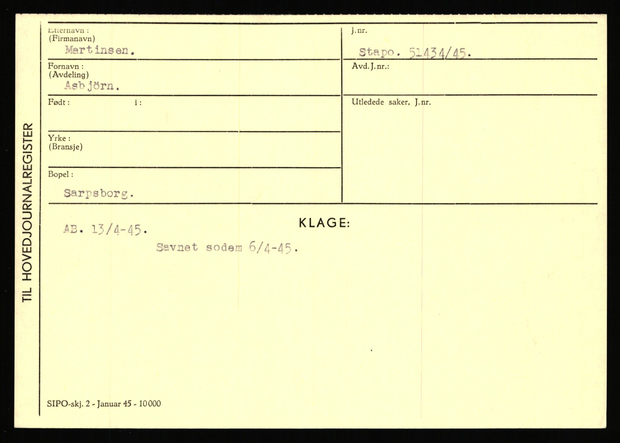 Statspolitiet - Hovedkontoret / Osloavdelingen, AV/RA-S-1329/C/Ca/L0010: Lind - Moksnes, 1943-1945, p. 2894