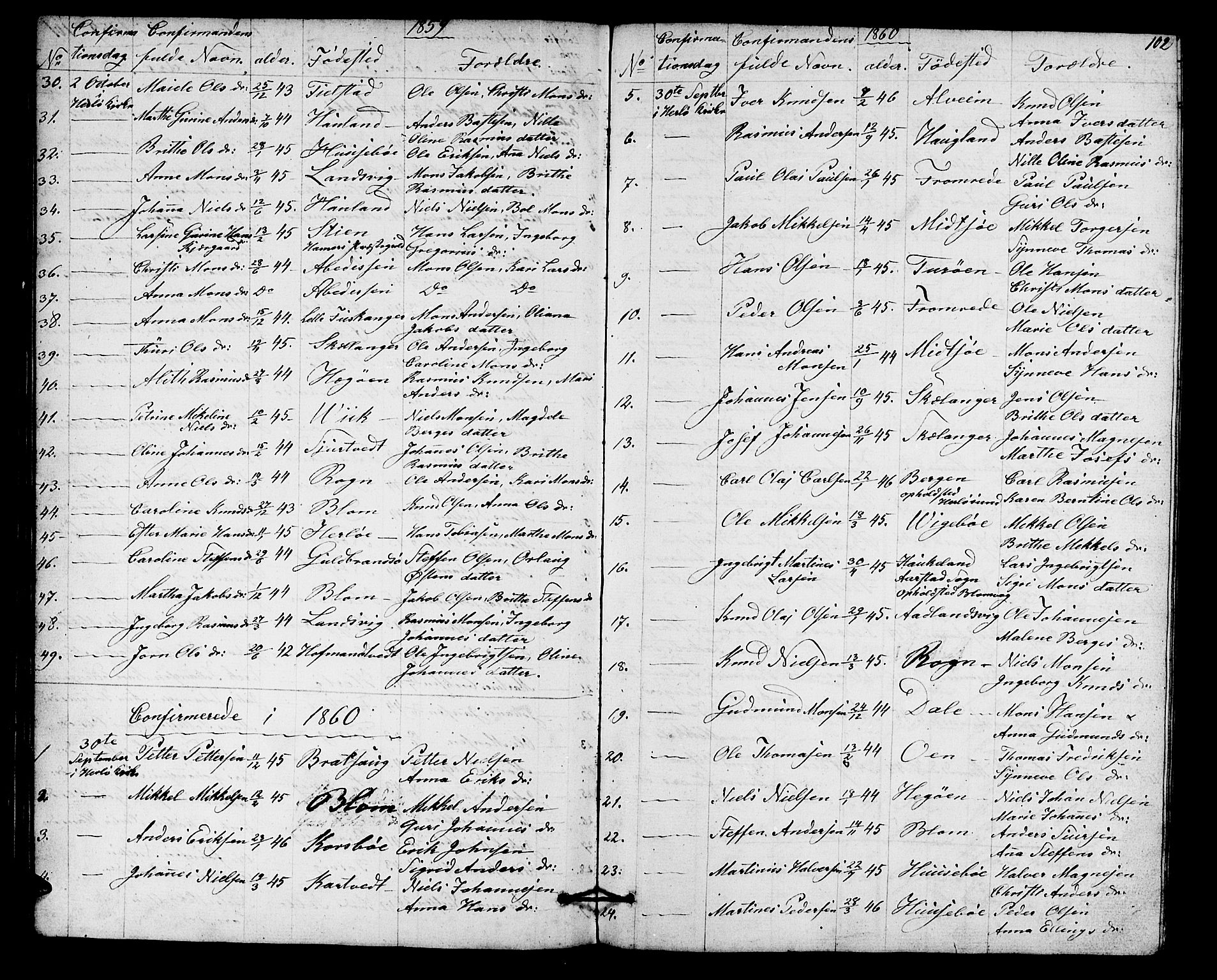 Herdla Sokneprestembete, SAB/A-75701/H/Hab: Parish register (copy) no. A 1, 1859-1880, p. 102
