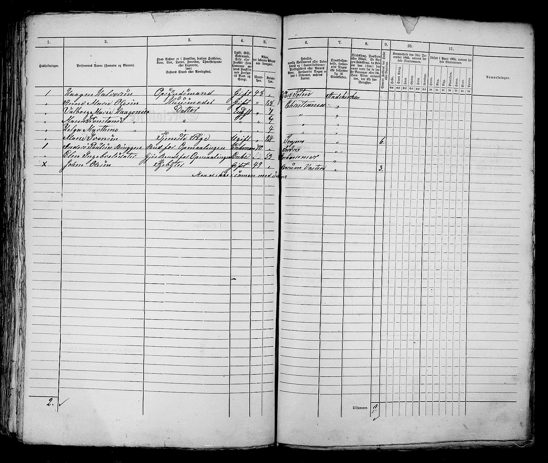 RA, 1865 census for Kristiania, 1865, p. 2006