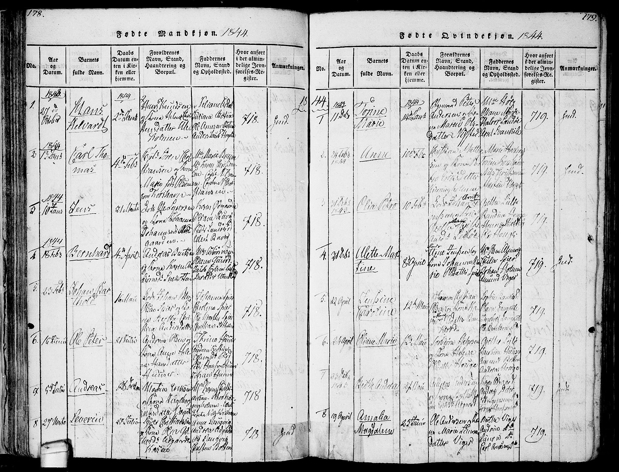 Hvaler prestekontor Kirkebøker, SAO/A-2001/F/Fa/L0005: Parish register (official) no. I 5, 1816-1845, p. 178-179
