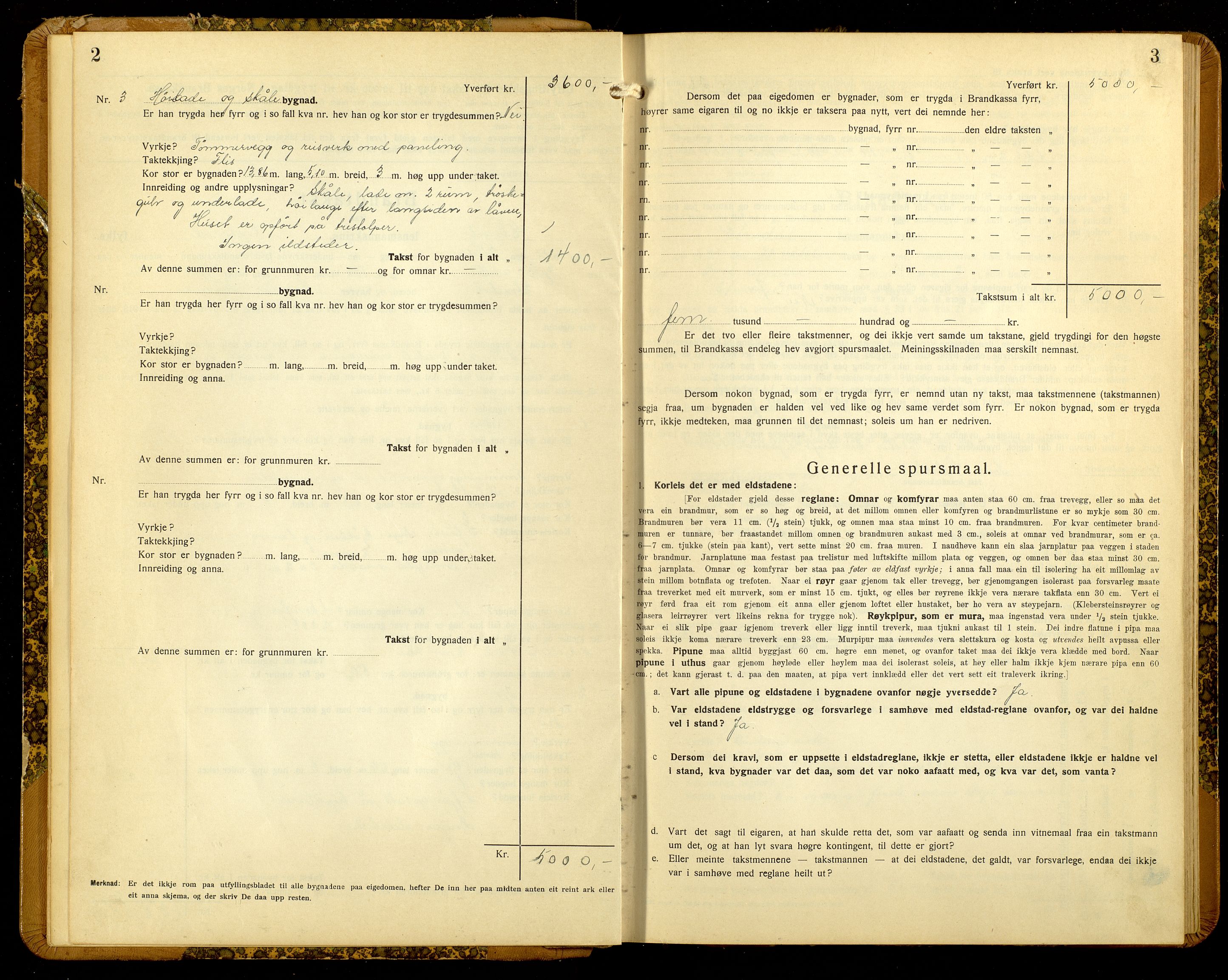Norges Brannkasse, Etnedal, AV/SAH-NBRANE-055/F/L0004: Branntakstprotokoll, 1933-1939