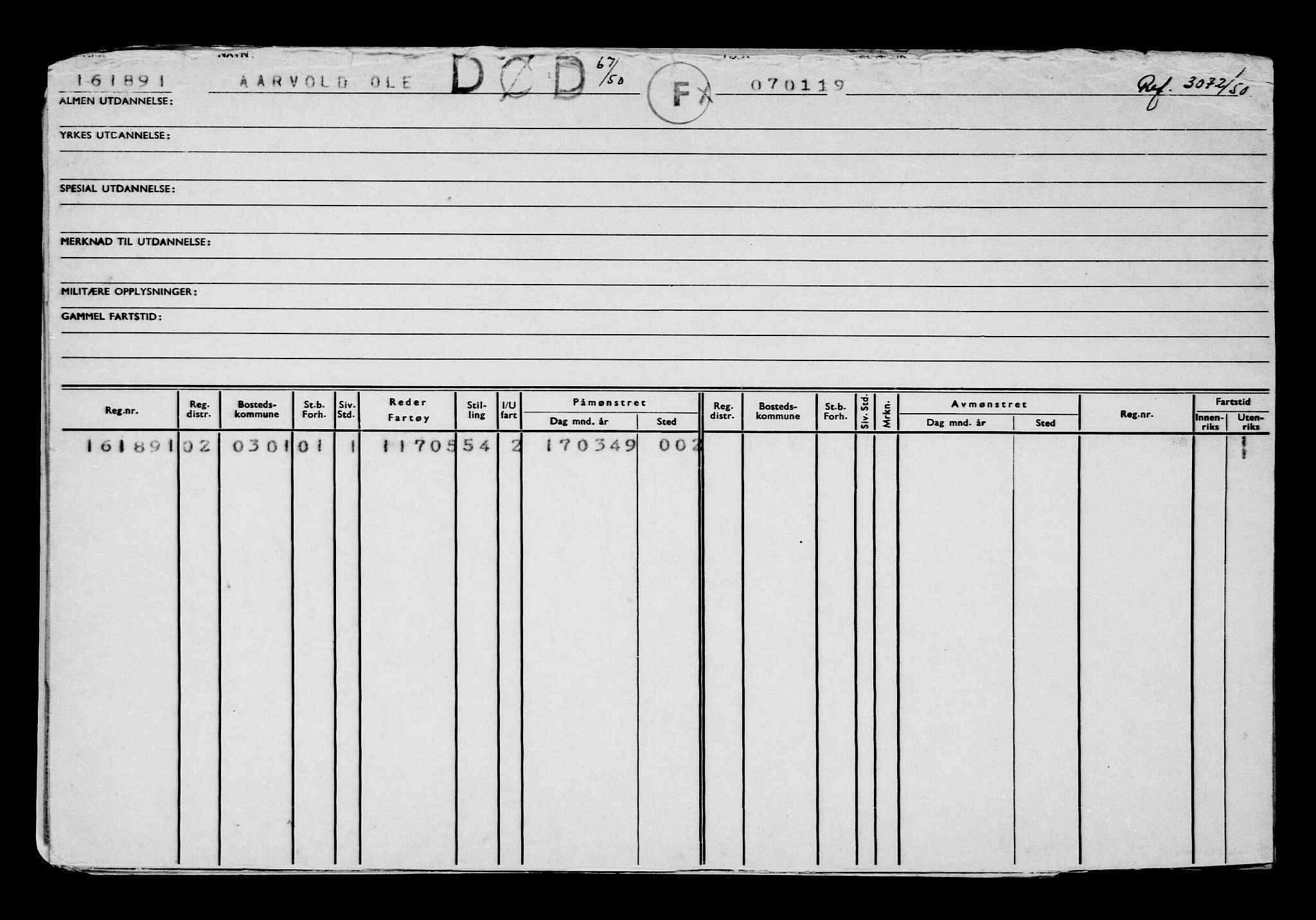 Direktoratet for sjømenn, AV/RA-S-3545/G/Gb/L0165: Hovedkort, 1918-1919, p. 392