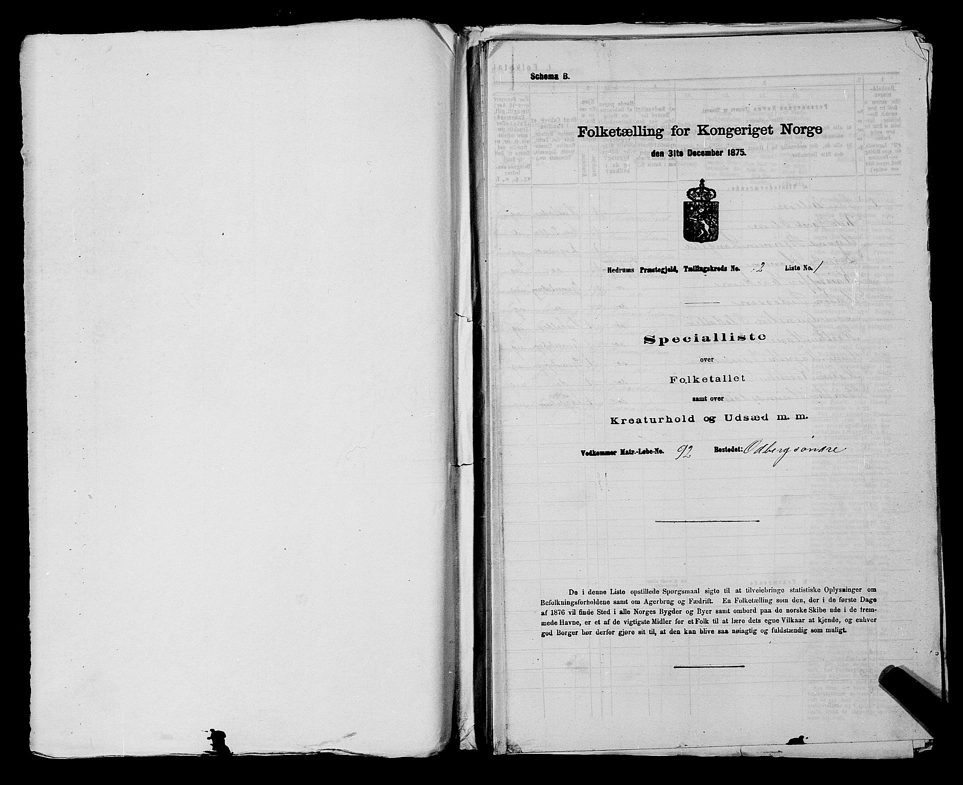 SAKO, 1875 census for 0727P Hedrum, 1875, p. 1108