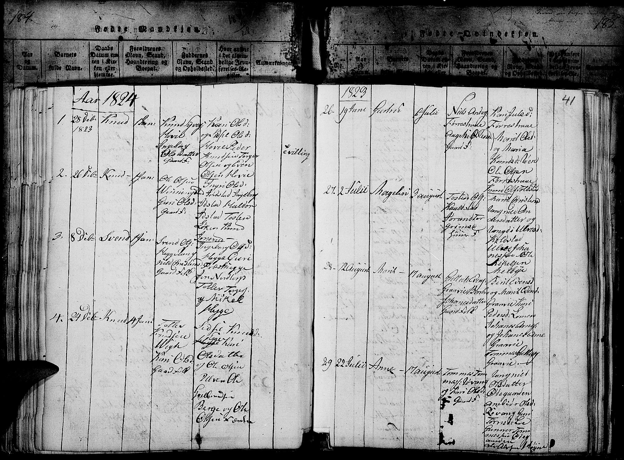 Slidre prestekontor, SAH/PREST-134/H/Ha/Haa/L0002: Parish register (official) no. 2, 1814-1830, p. 185o