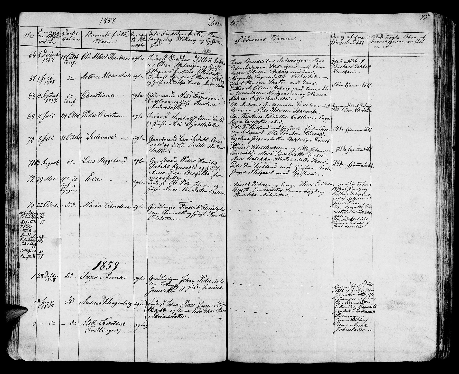 Karlsøy sokneprestembete, SATØ/S-1299/H/Ha/Hab/L0002klokker: Parish register (copy) no. 2, 1843-1861, p. 75