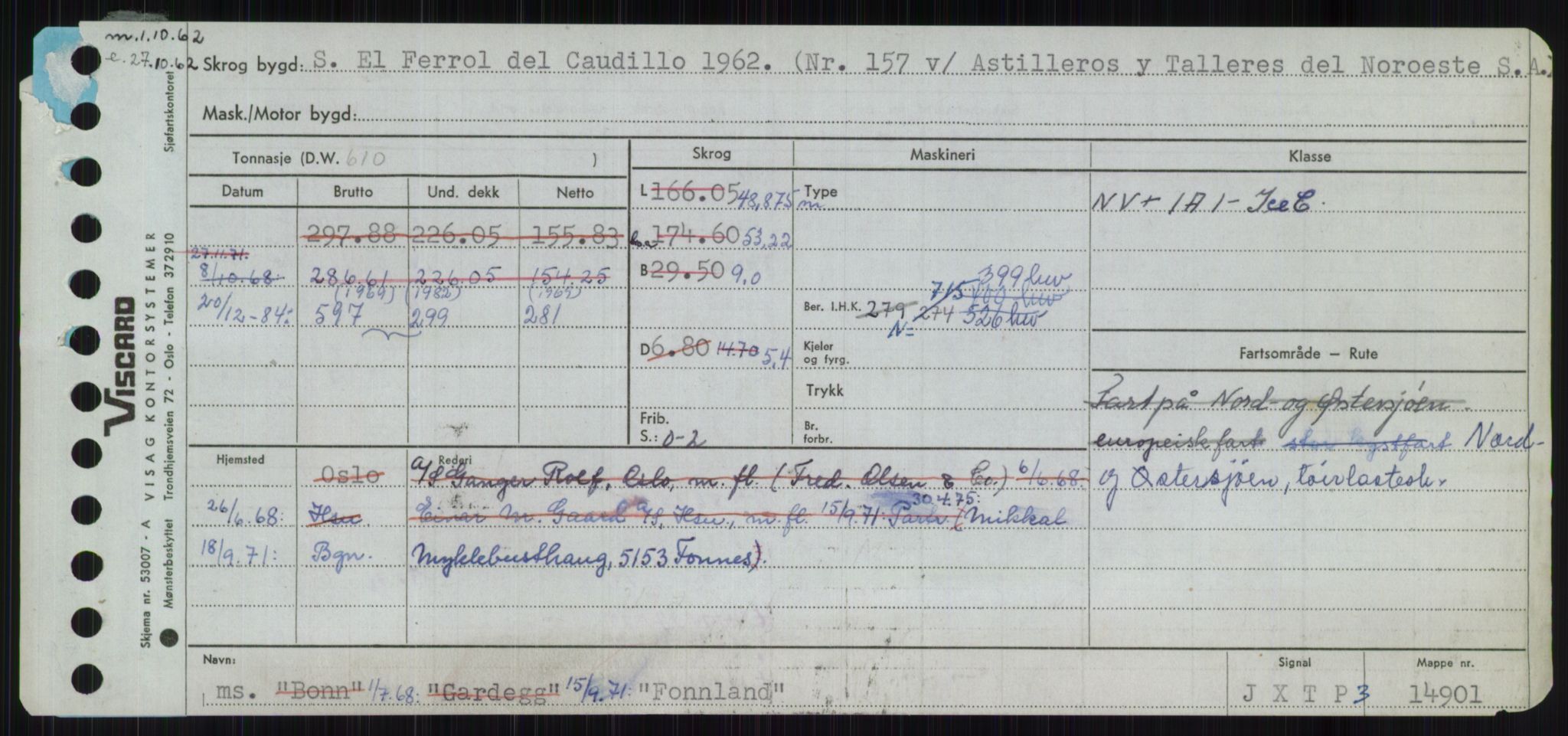 Sjøfartsdirektoratet med forløpere, Skipsmålingen, RA/S-1627/H/Ha/L0002/0001: Fartøy, Eik-Hill / Fartøy, Eik-F, p. 675