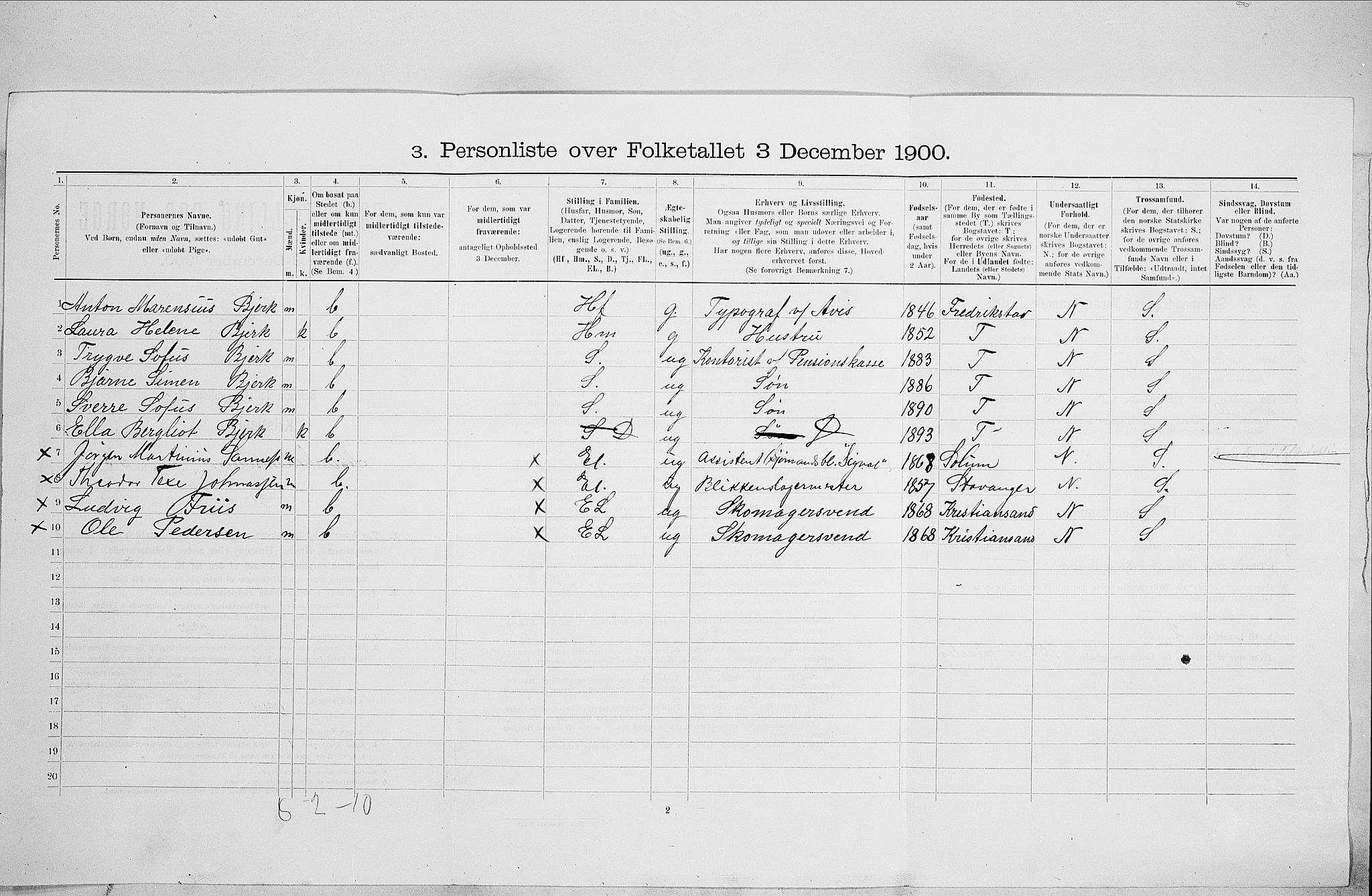 SAO, 1900 census for Kristiania, 1900, p. 61321