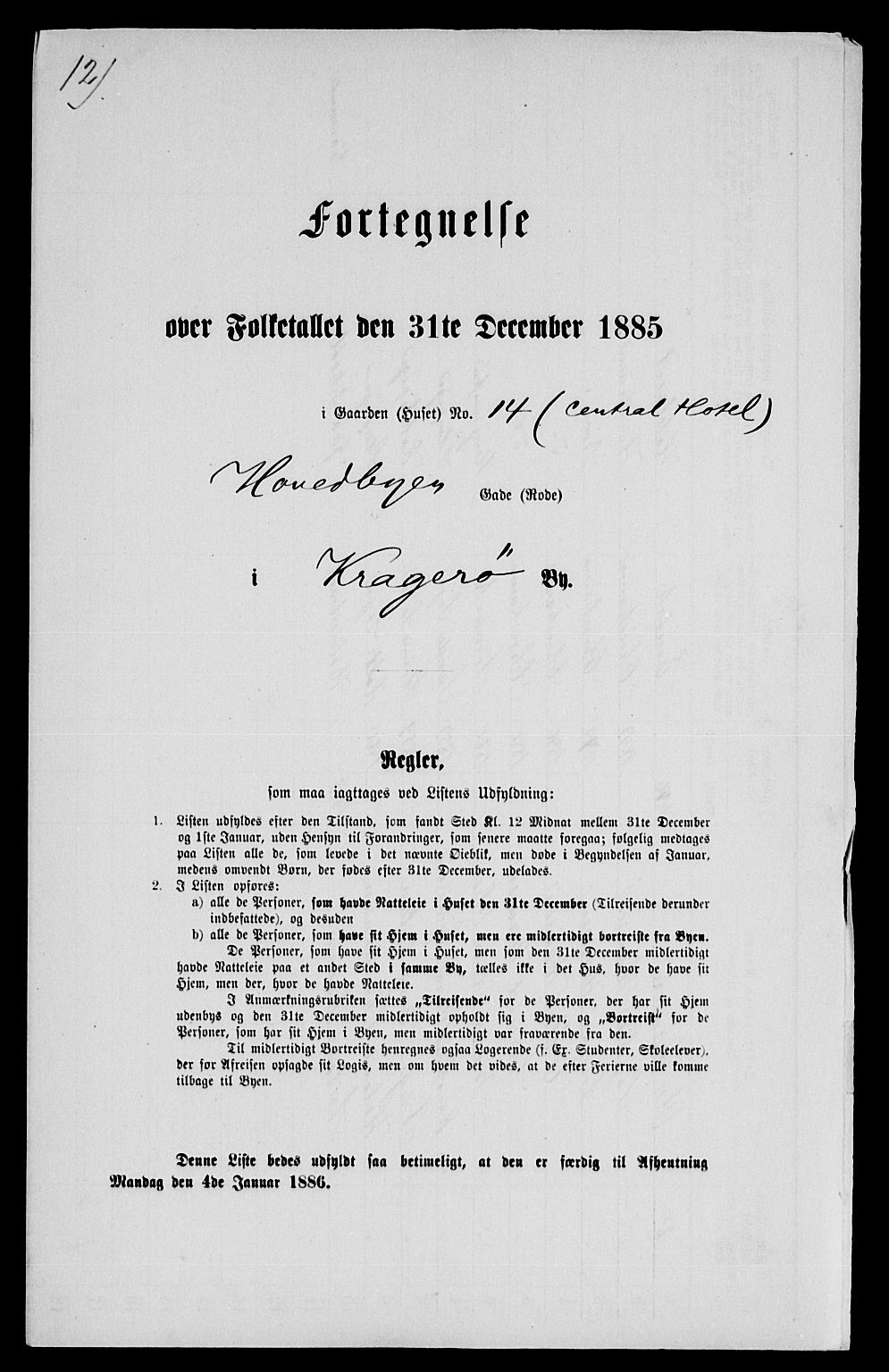 SAKO, 1885 census for 0801 Kragerø, 1885, p. 1055