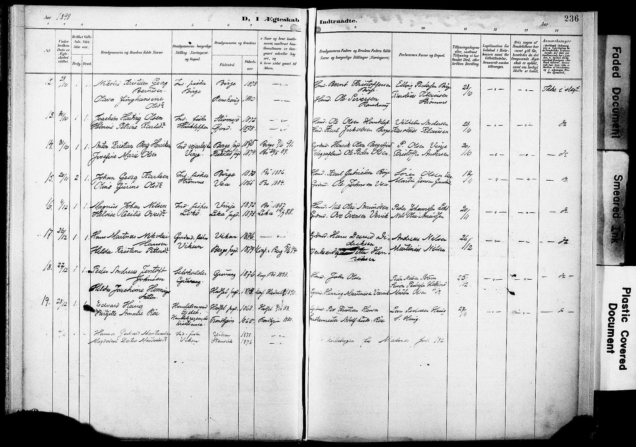 Ministerialprotokoller, klokkerbøker og fødselsregistre - Nordland, AV/SAT-A-1459/891/L1305: Parish register (official) no. 891A10, 1895-1921, p. 236