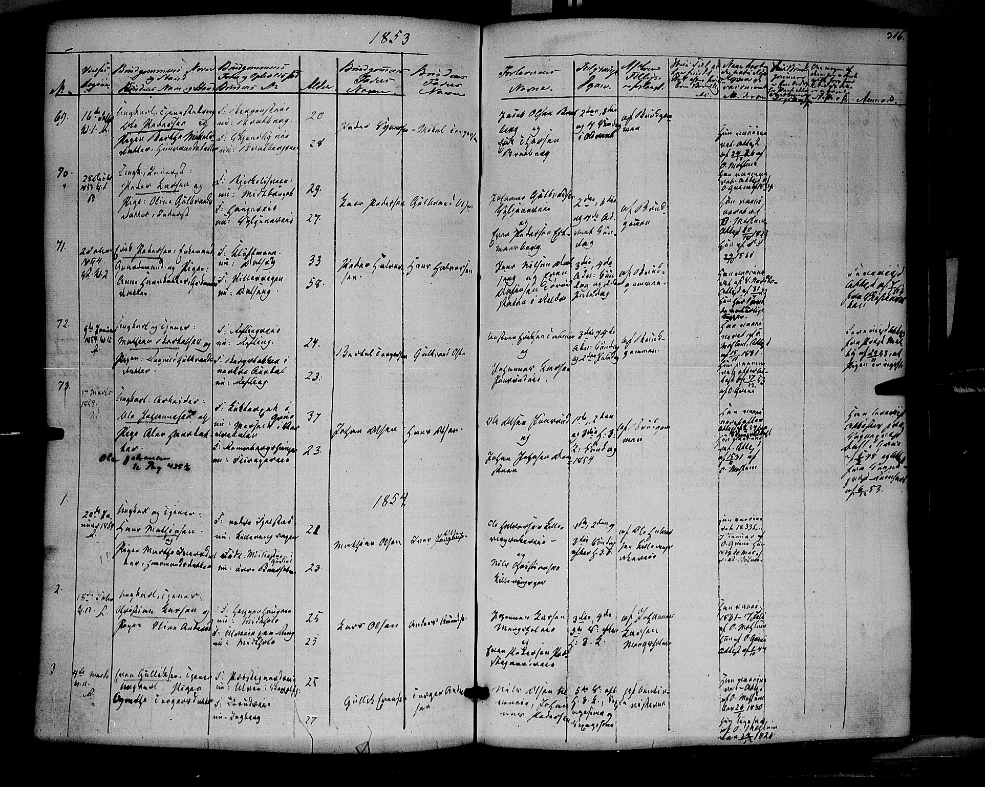 Ringsaker prestekontor, AV/SAH-PREST-014/K/Ka/L0009: Parish register (official) no. 9, 1850-1860, p. 316