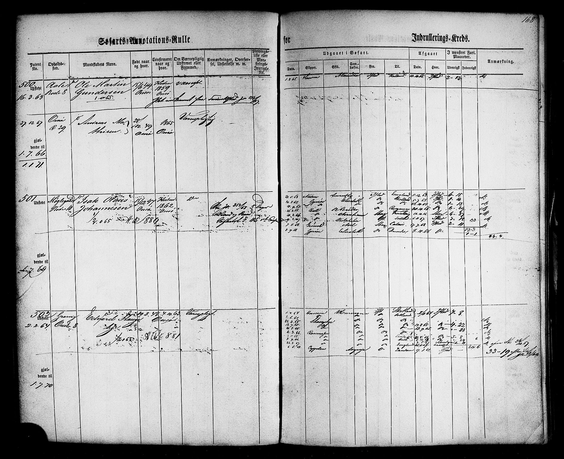 Fredrikstad mønstringskontor, SAO/A-10569b/F/Fc/Fca/L0001: Annotasjonsrulle, 1860-1868, p. 169