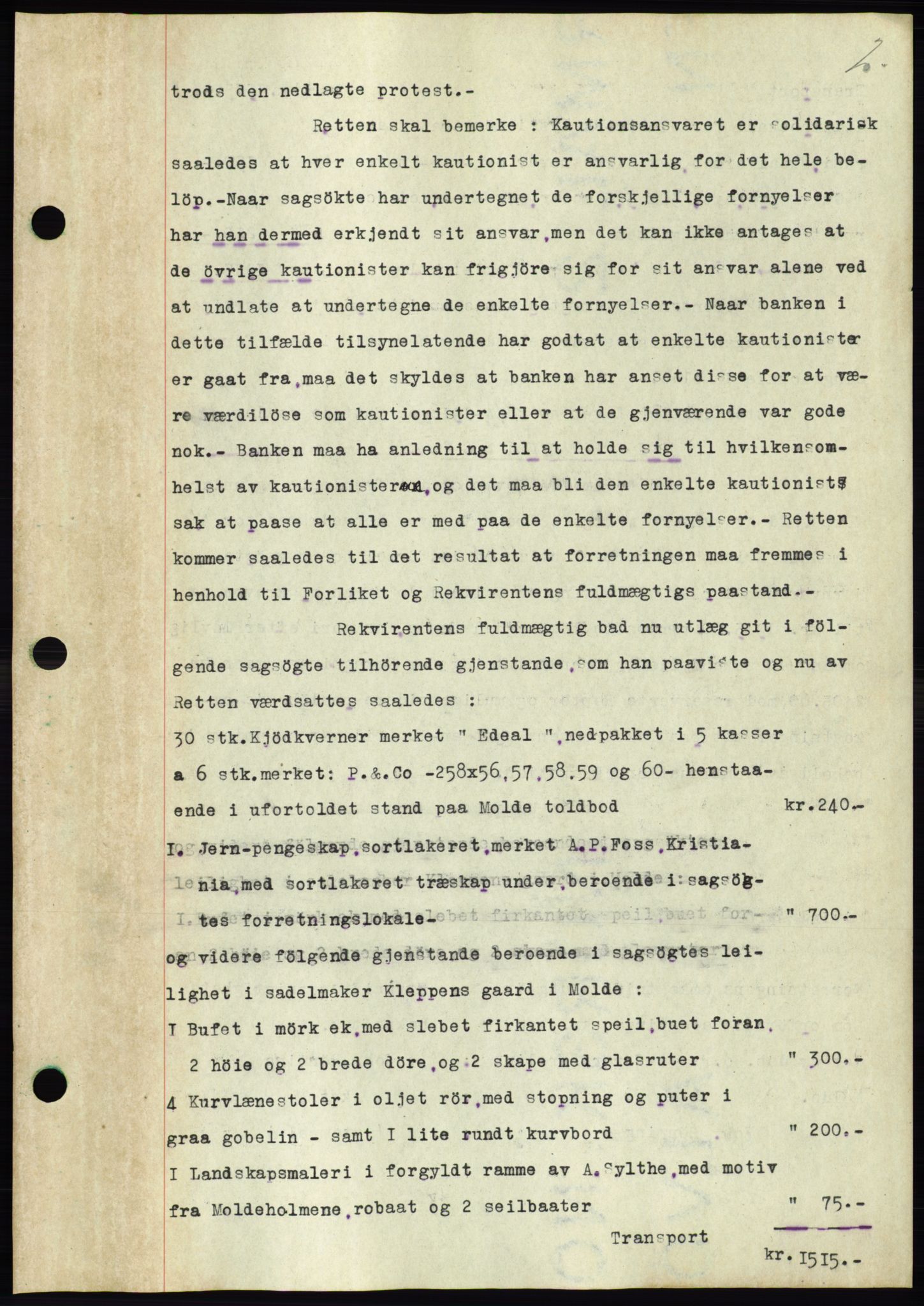 Molde byfogd, AV/SAT-A-0025/2/2C/L0011: Mortgage book no. 11, 1926-1932, Deed date: 01.07.1926