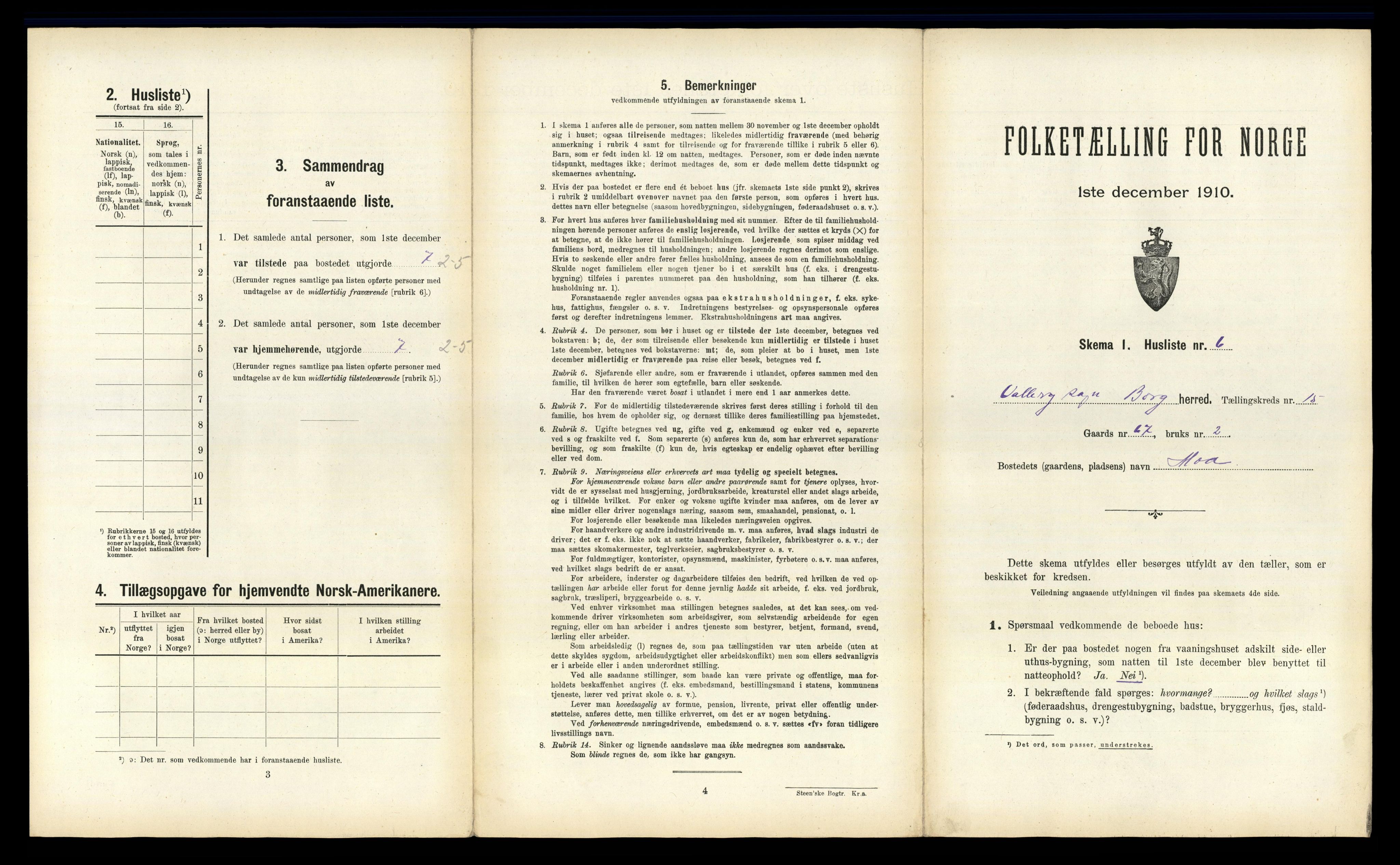 RA, 1910 census for Borge, 1910, p. 1395