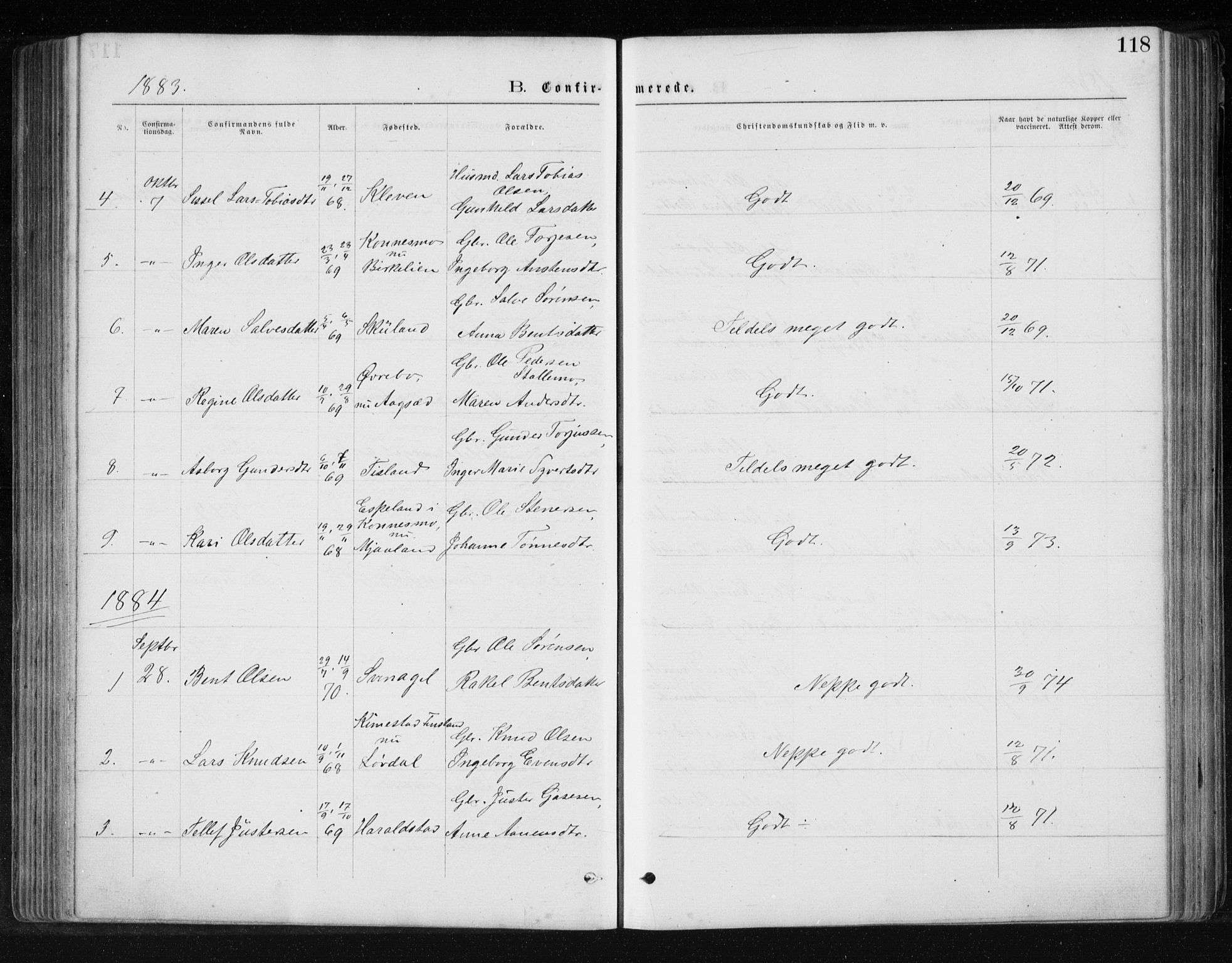 Holum sokneprestkontor, AV/SAK-1111-0022/F/Fb/Fbb/L0003: Parish register (copy) no. B 3, 1875-1898, p. 118