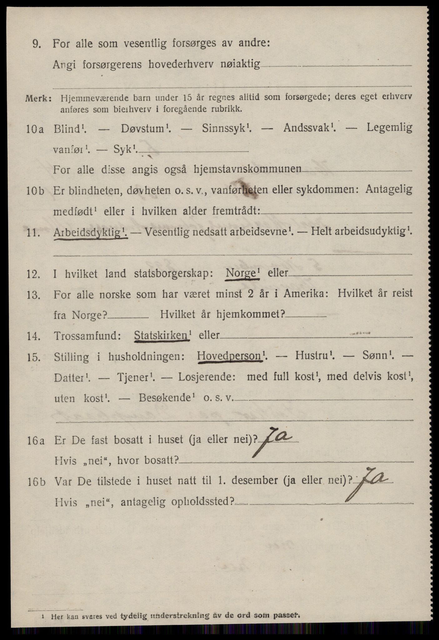 SAT, 1920 census for Hareid, 1920, p. 1696