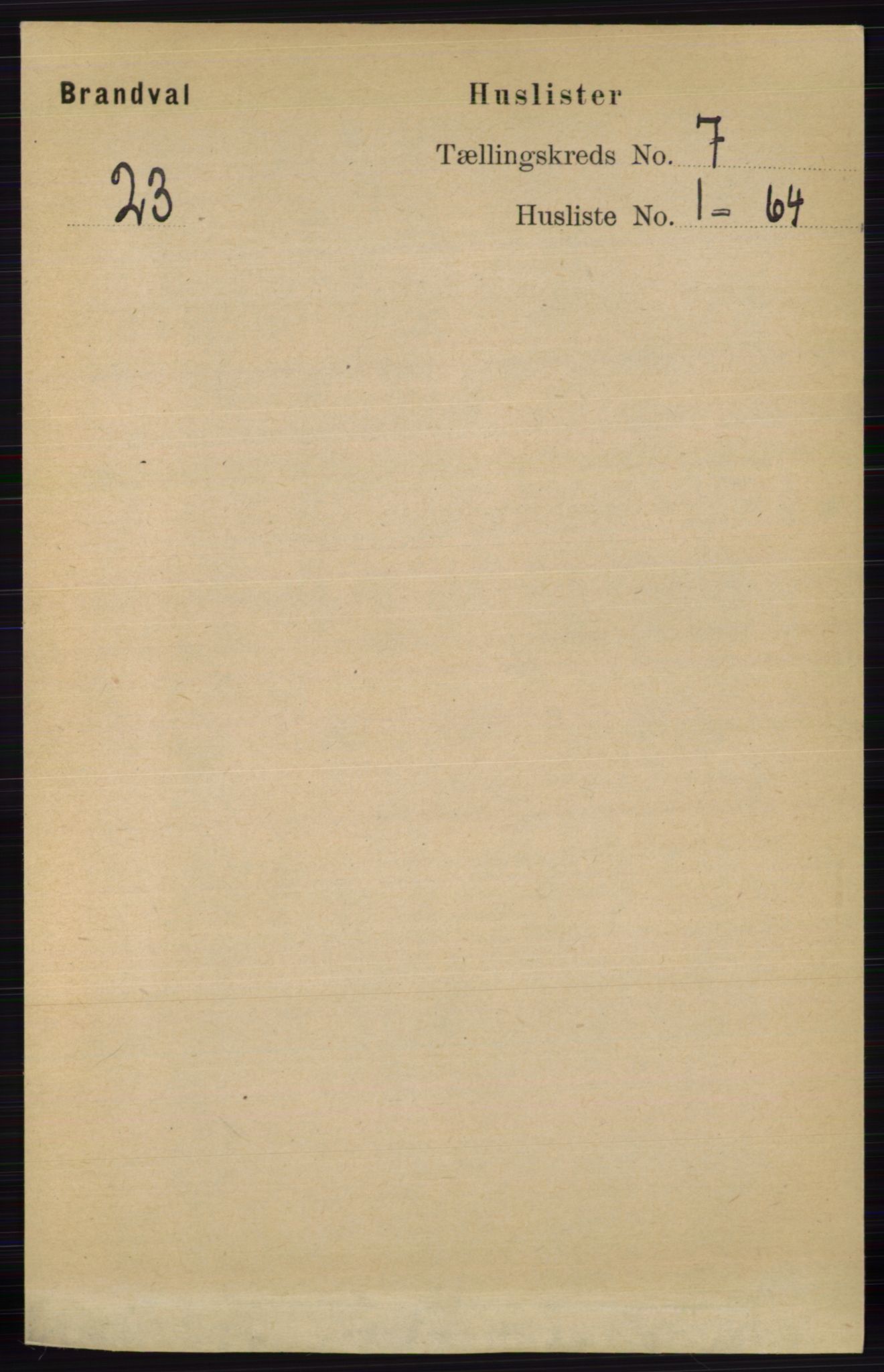RA, 1891 census for 0422 Brandval, 1891, p. 3258