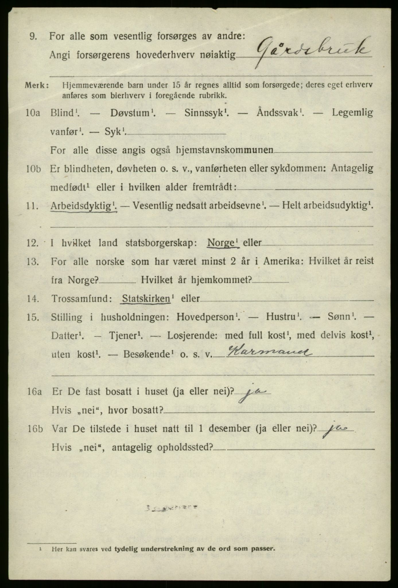 SAB, 1920 census for Stryn, 1920, p. 3227