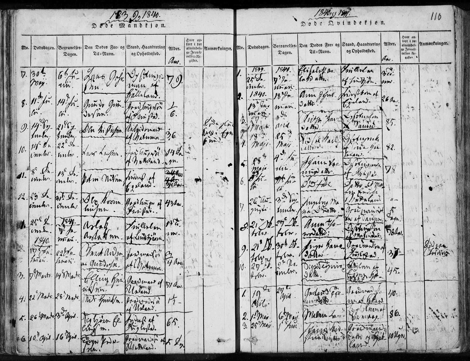 Eigersund sokneprestkontor, SAST/A-101807/S08/L0008: Parish register (official) no. A 8, 1816-1847, p. 110
