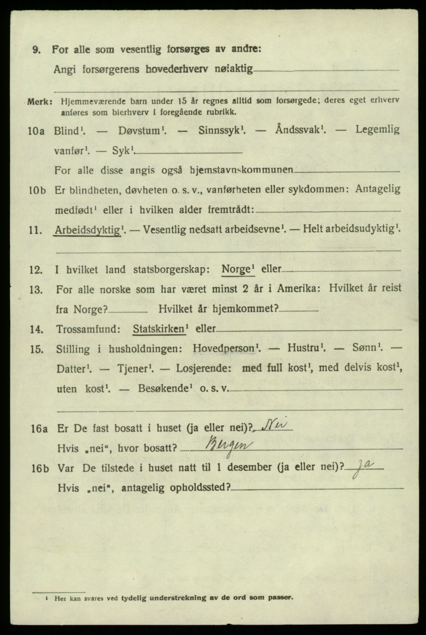 SAB, 1920 census for Hamre, 1920, p. 2342