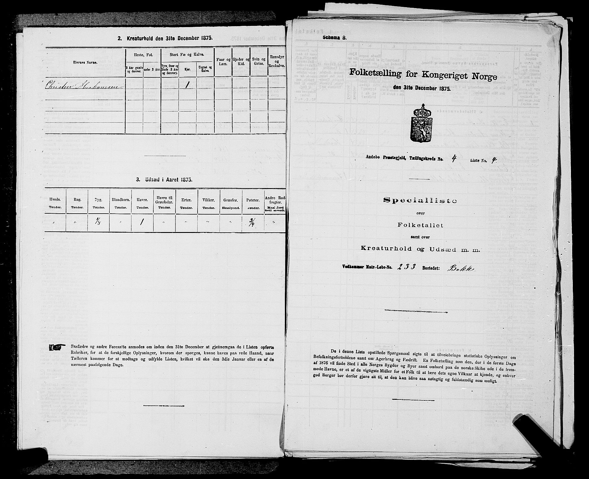 SAKO, 1875 census for 0719P Andebu, 1875, p. 433