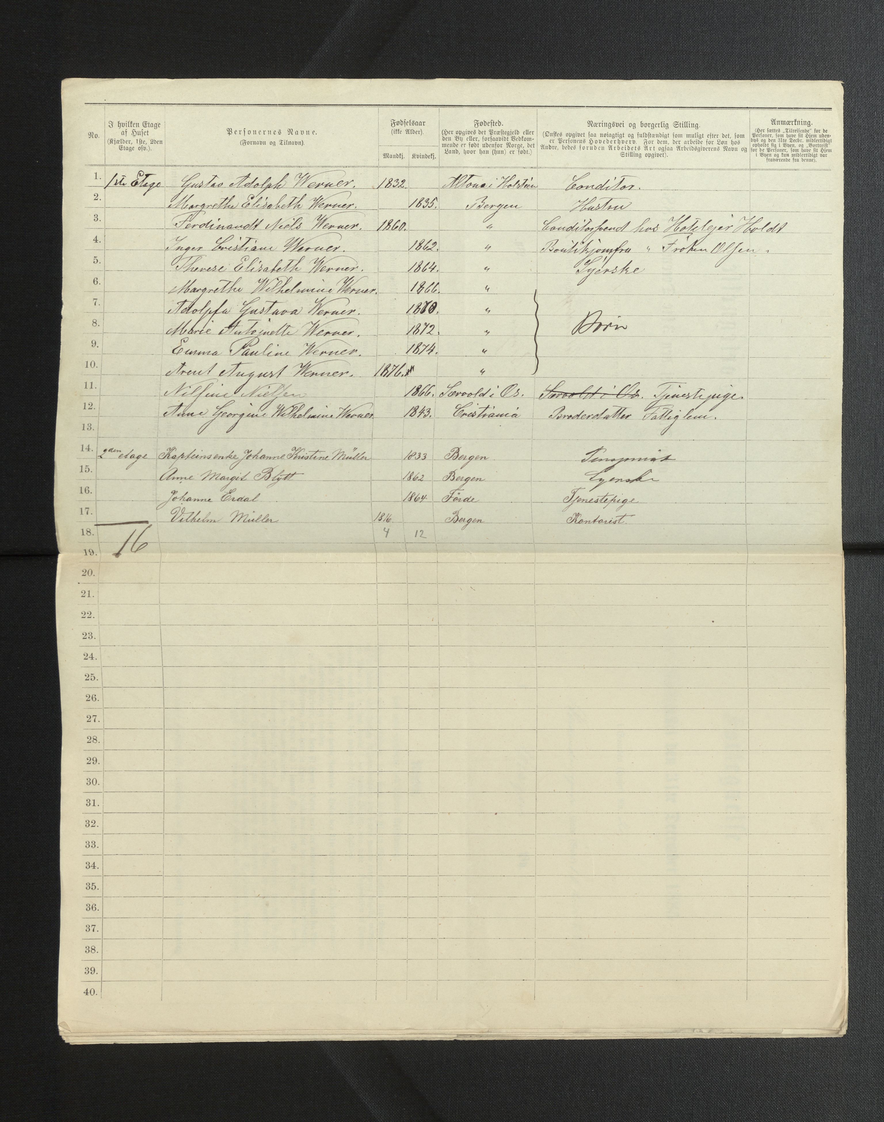 SAB, 1885 census for 1301 Bergen, 1885, p. 7960