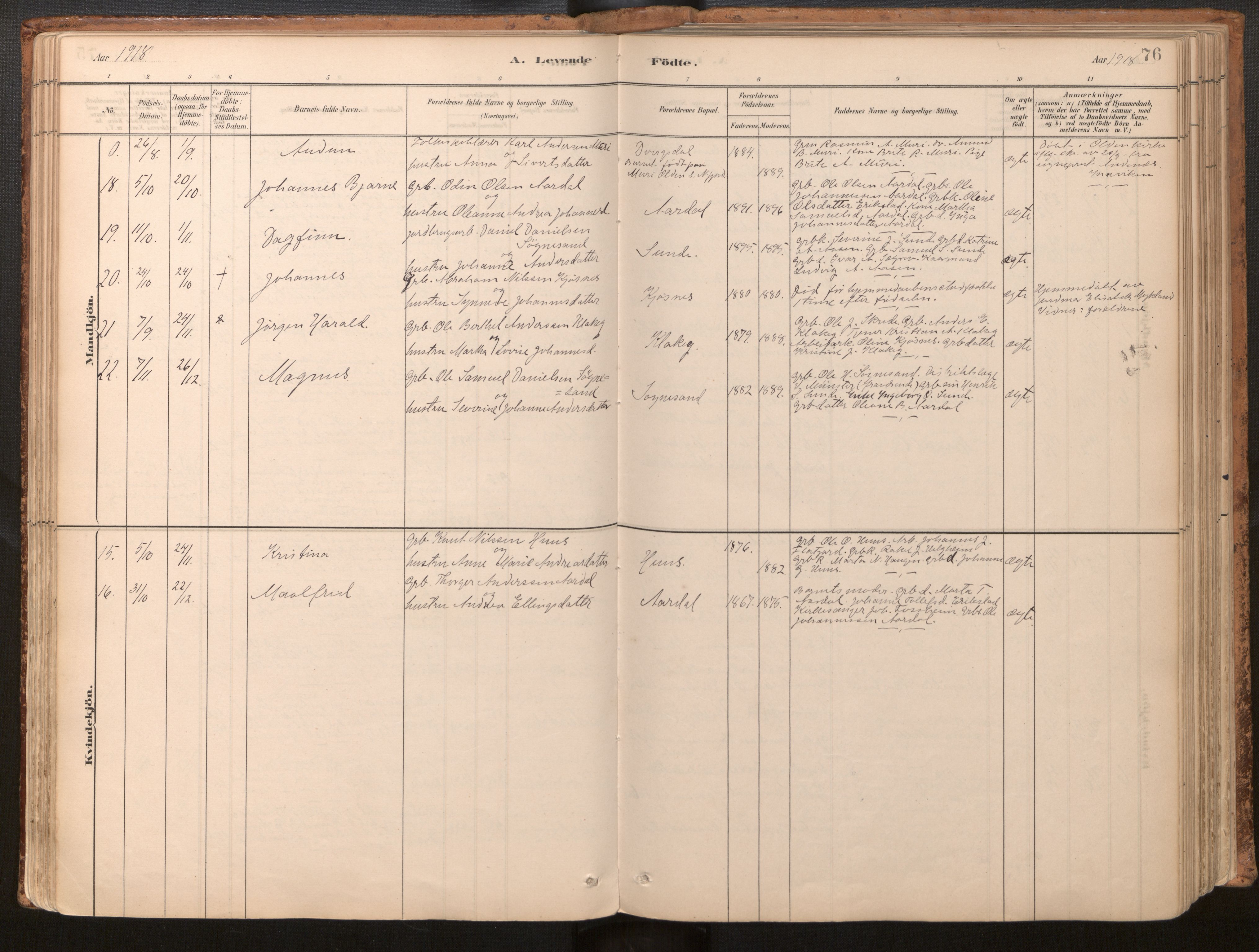 Jølster sokneprestembete, SAB/A-80701/H/Haa/Haac/L0001: Parish register (official) no. C 1, 1882-1928, p. 76