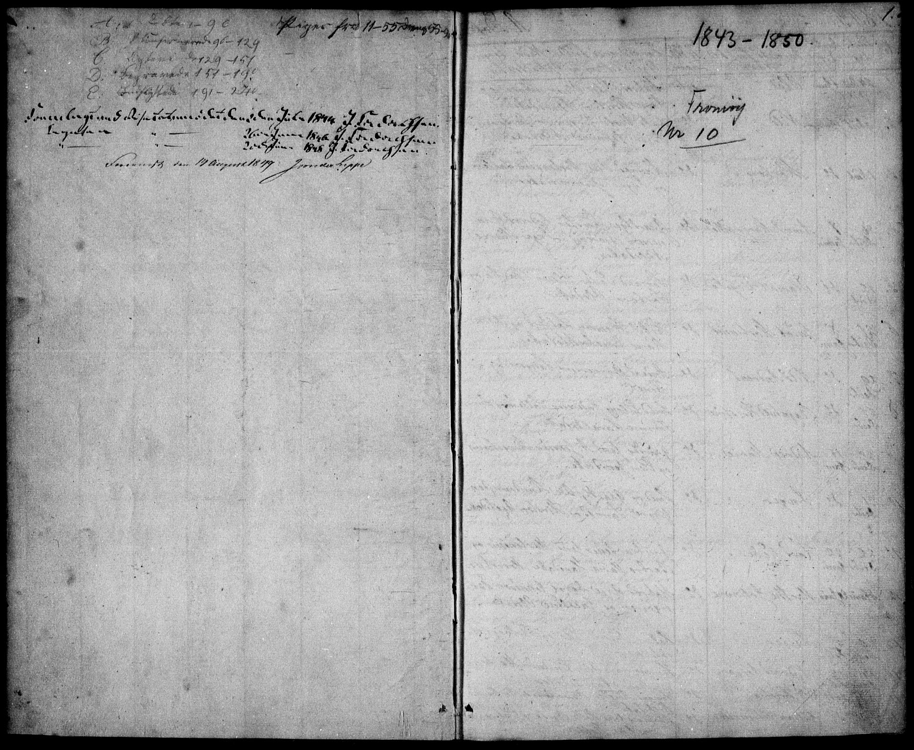 Tromøy sokneprestkontor, SAK/1111-0041/F/Fb/L0001: Parish register (copy) no. B 1, 1843-1850, p. 1