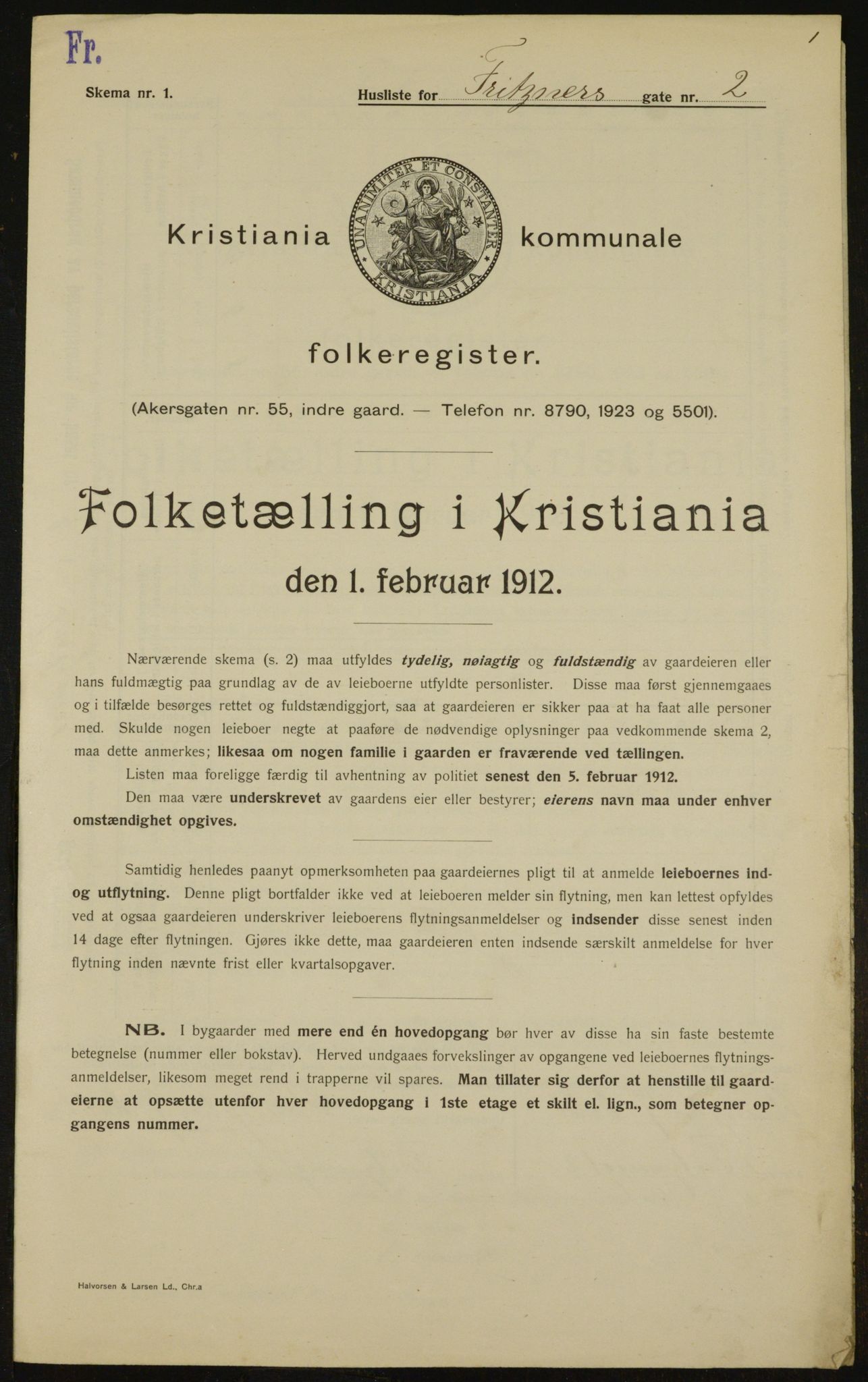 OBA, Municipal Census 1912 for Kristiania, 1912, p. 26921