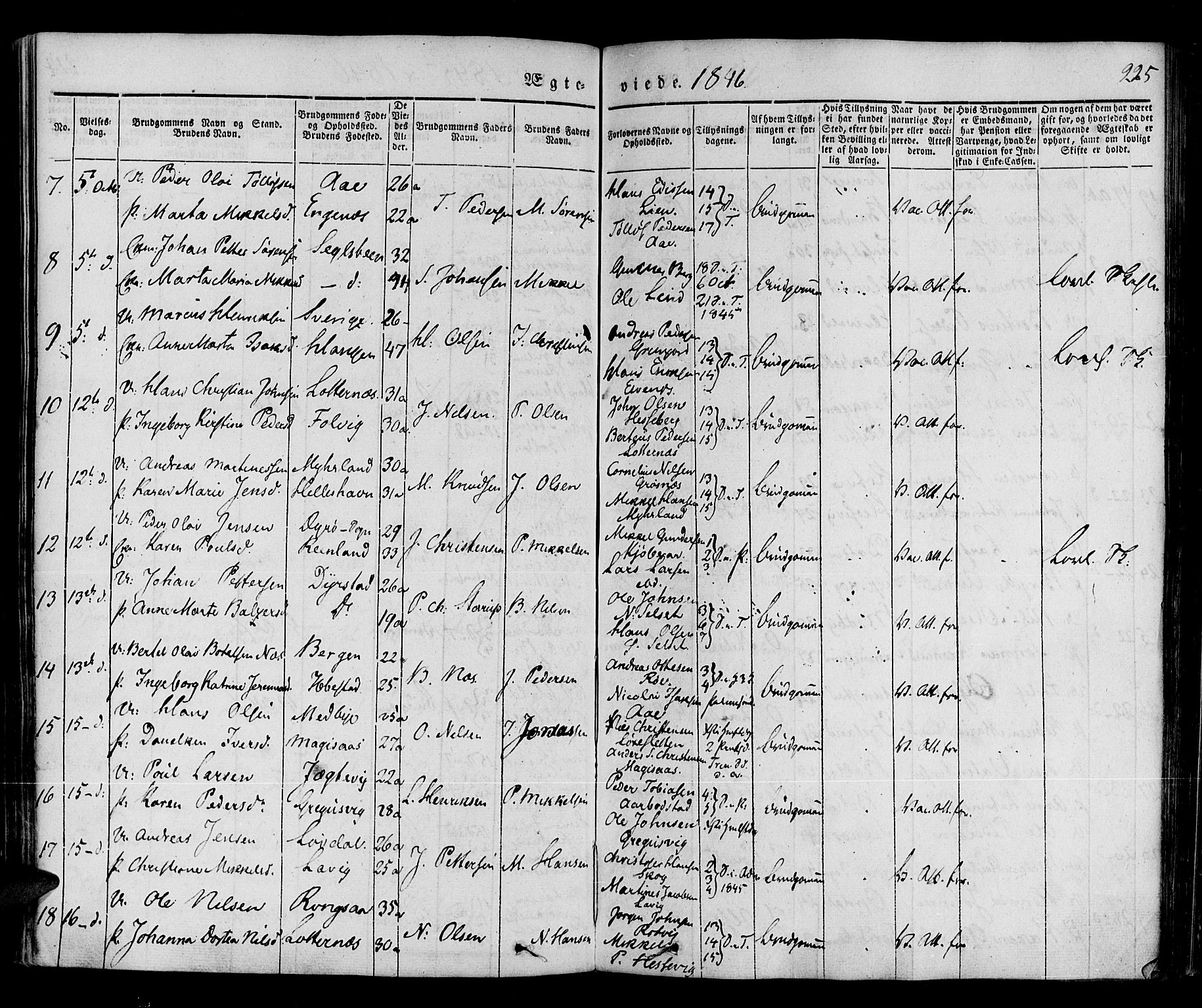 Ibestad sokneprestembete, SATØ/S-0077/H/Ha/Haa/L0006kirke: Parish register (official) no. 6, 1837-1850, p. 225