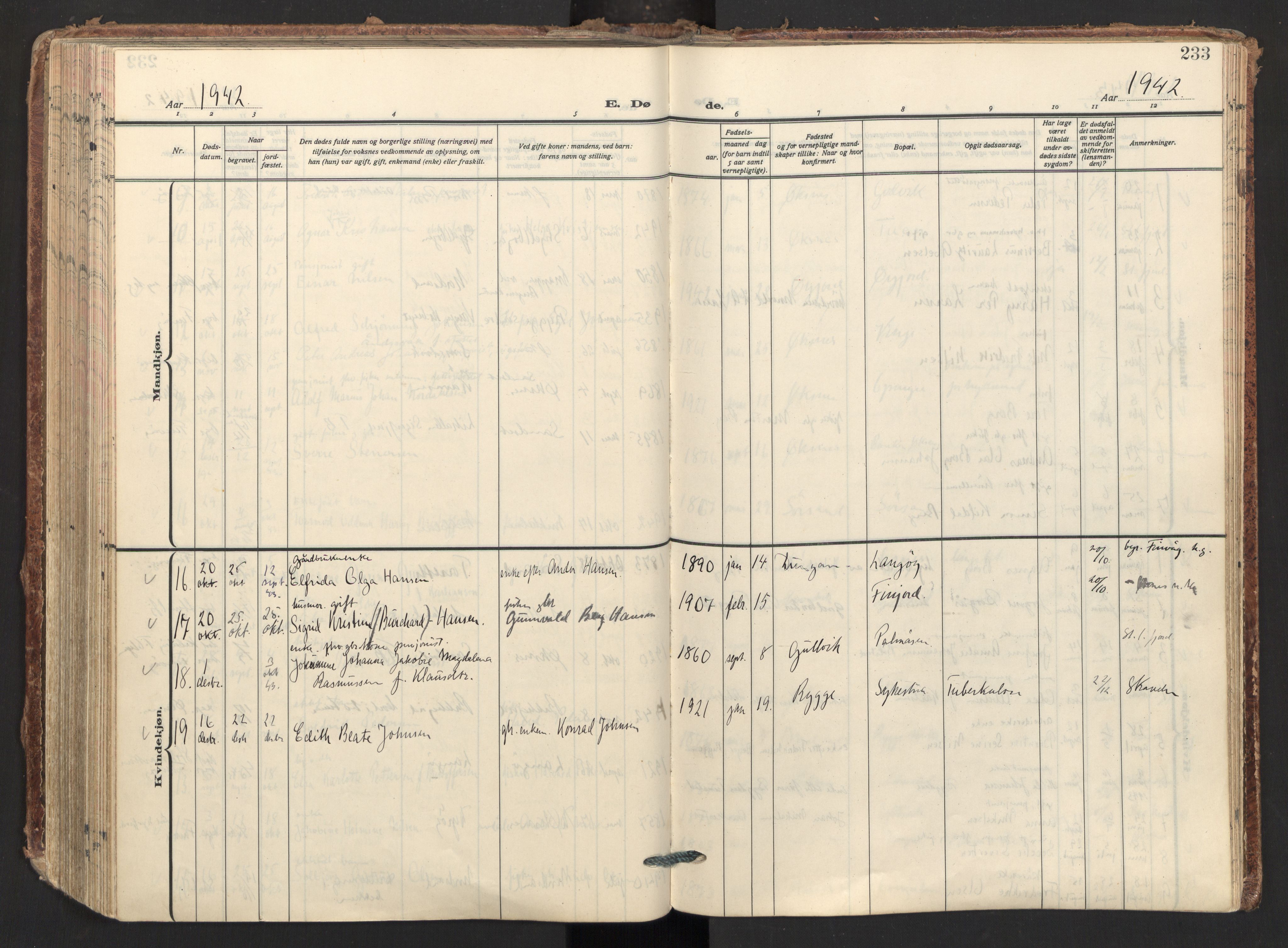 Ministerialprotokoller, klokkerbøker og fødselsregistre - Nordland, AV/SAT-A-1459/893/L1344: Parish register (official) no. 893A16, 1929-1946, p. 233