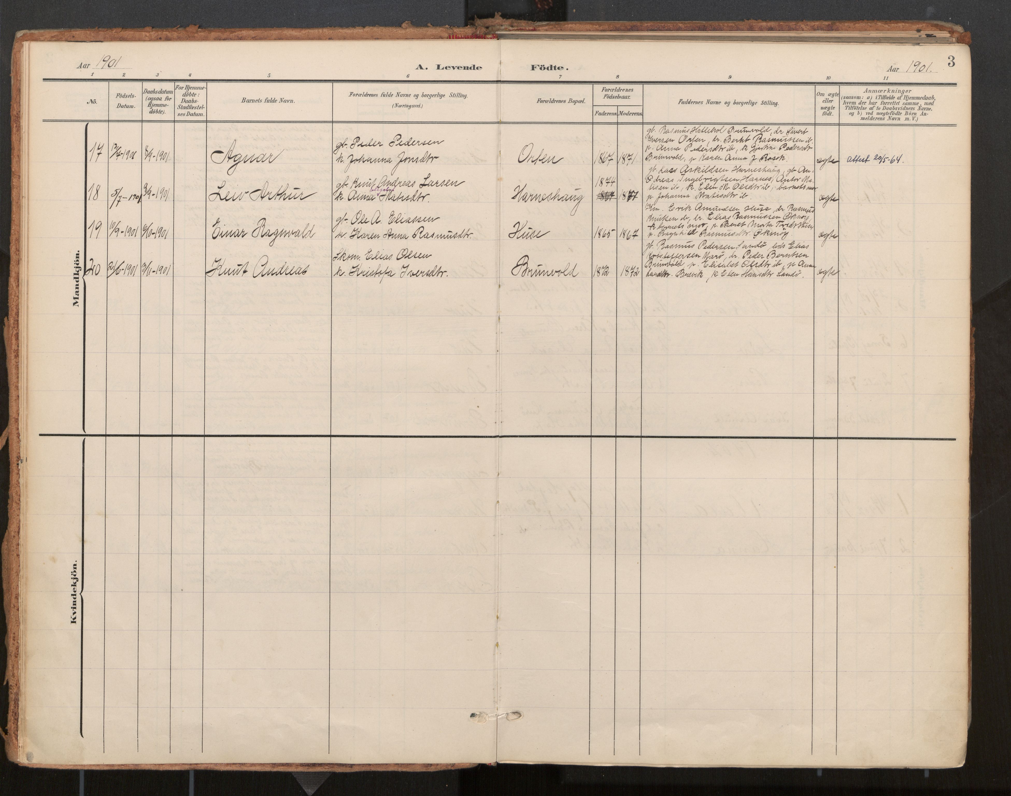 Ministerialprotokoller, klokkerbøker og fødselsregistre - Møre og Romsdal, AV/SAT-A-1454/561/L0730: Parish register (official) no. 561A04, 1901-1929, p. 3