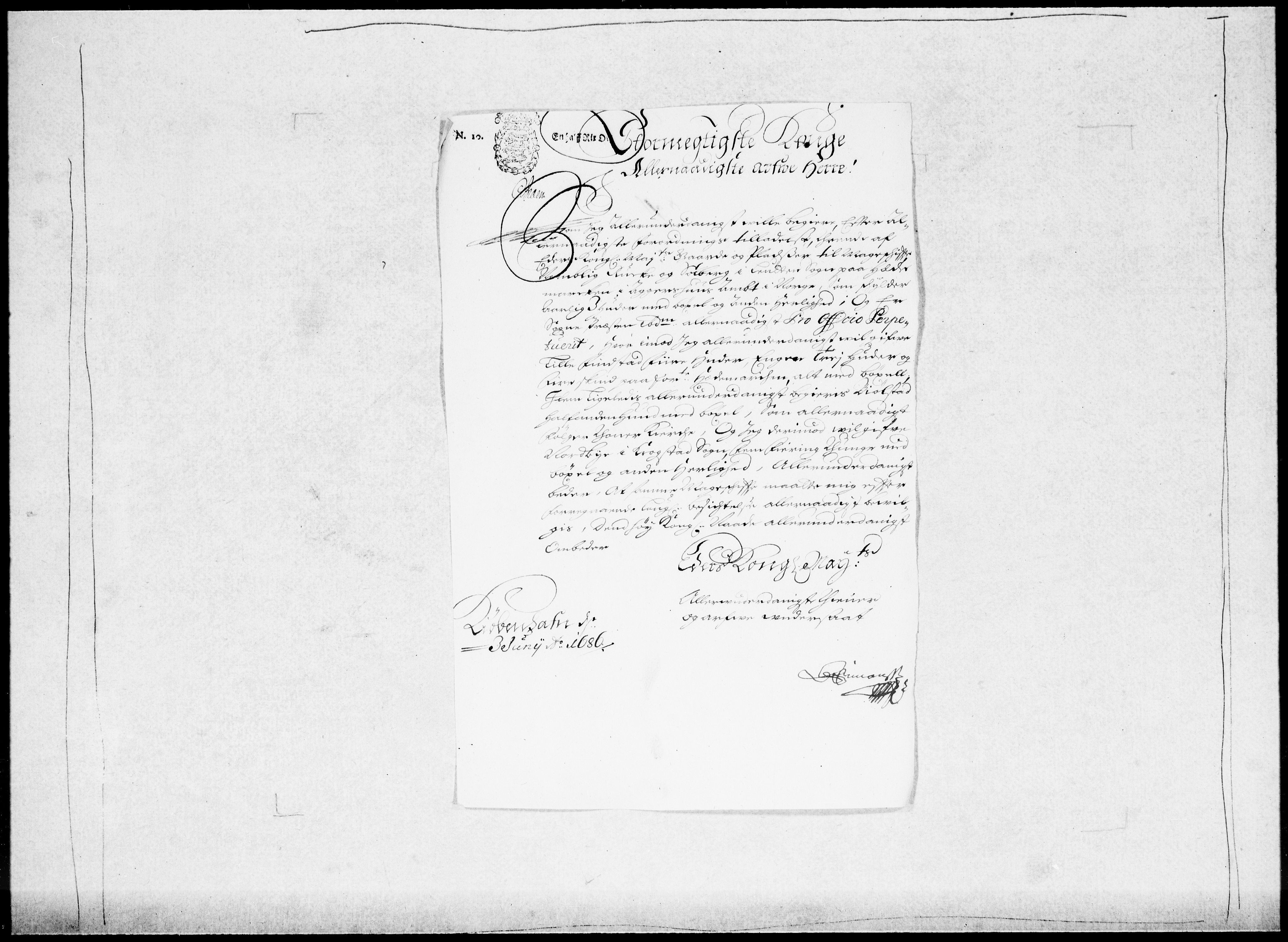 Danske Kanselli 1572-1799, AV/RA-EA-3023/F/Fc/Fcc/Fcca/L0040: Norske innlegg 1572-1799, 1686-1687, p. 3