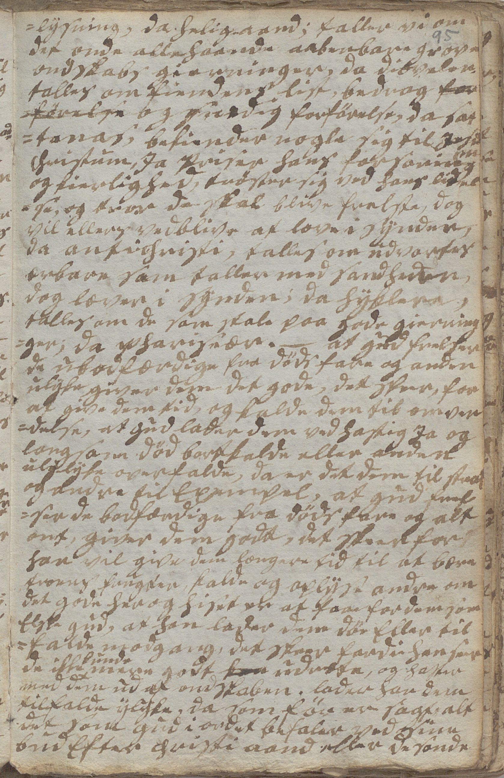 Heggtveitsamlingen, TMF/A-1007/H/L0046/0007: Brev, kopibøker, prekener, manus etc.  / "Fossem" - Kopibok. Sanger og brev, 1800-1802, p. 95