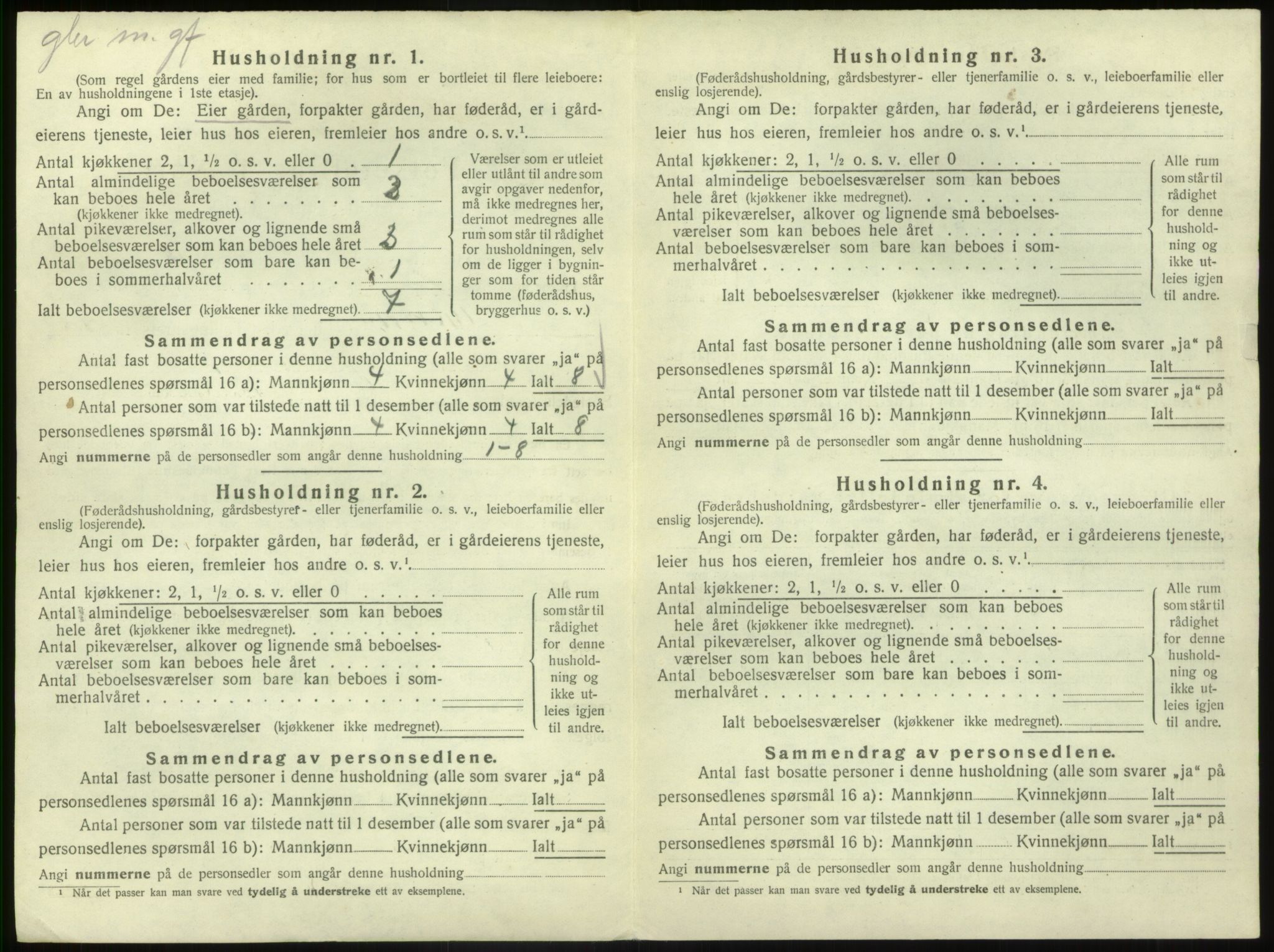 SAB, 1920 census for Vevring, 1920, p. 431