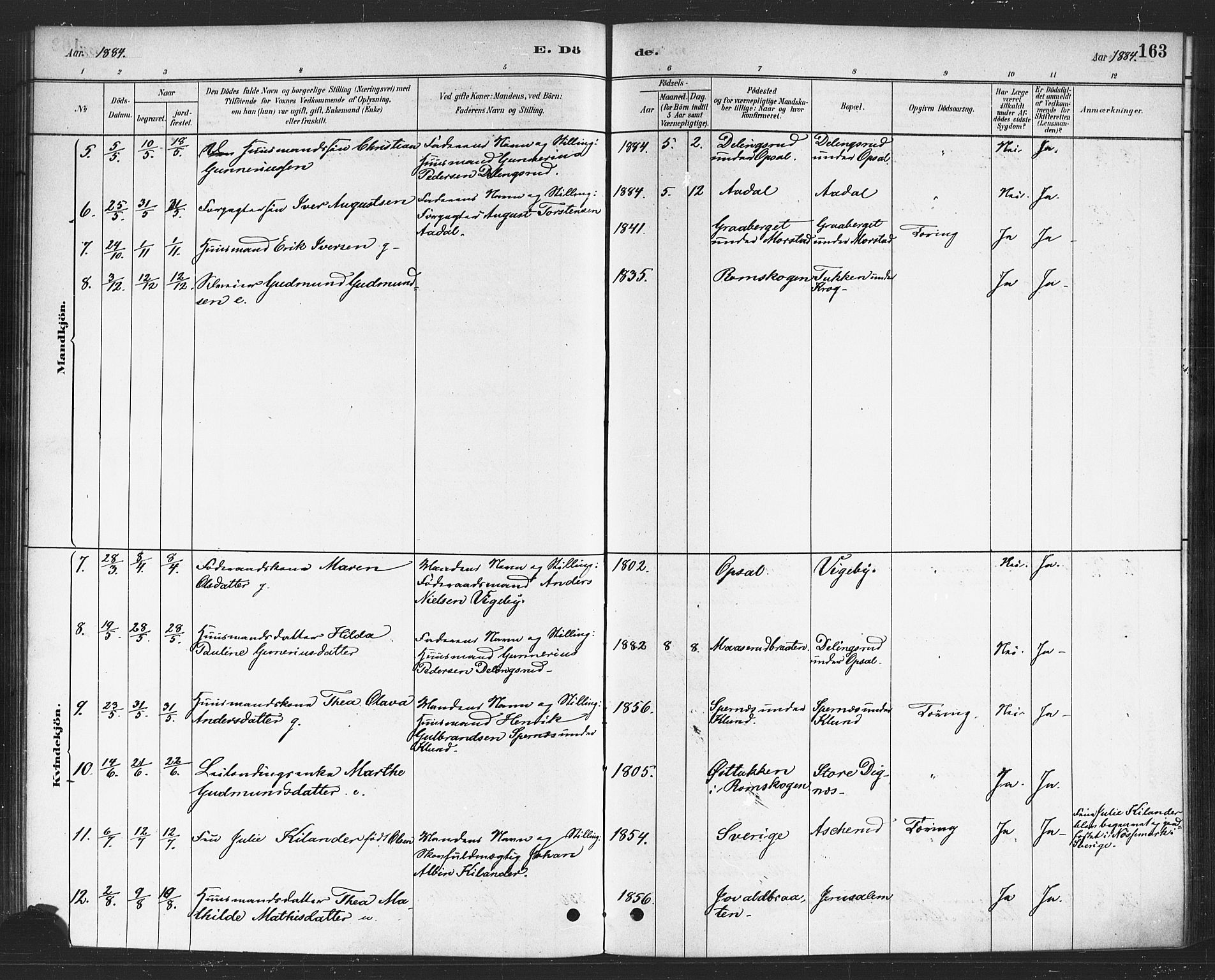 Rødenes prestekontor Kirkebøker, AV/SAO-A-2005/F/Fa/L0009: Parish register (official) no. I 9, 1880-1889, p. 163