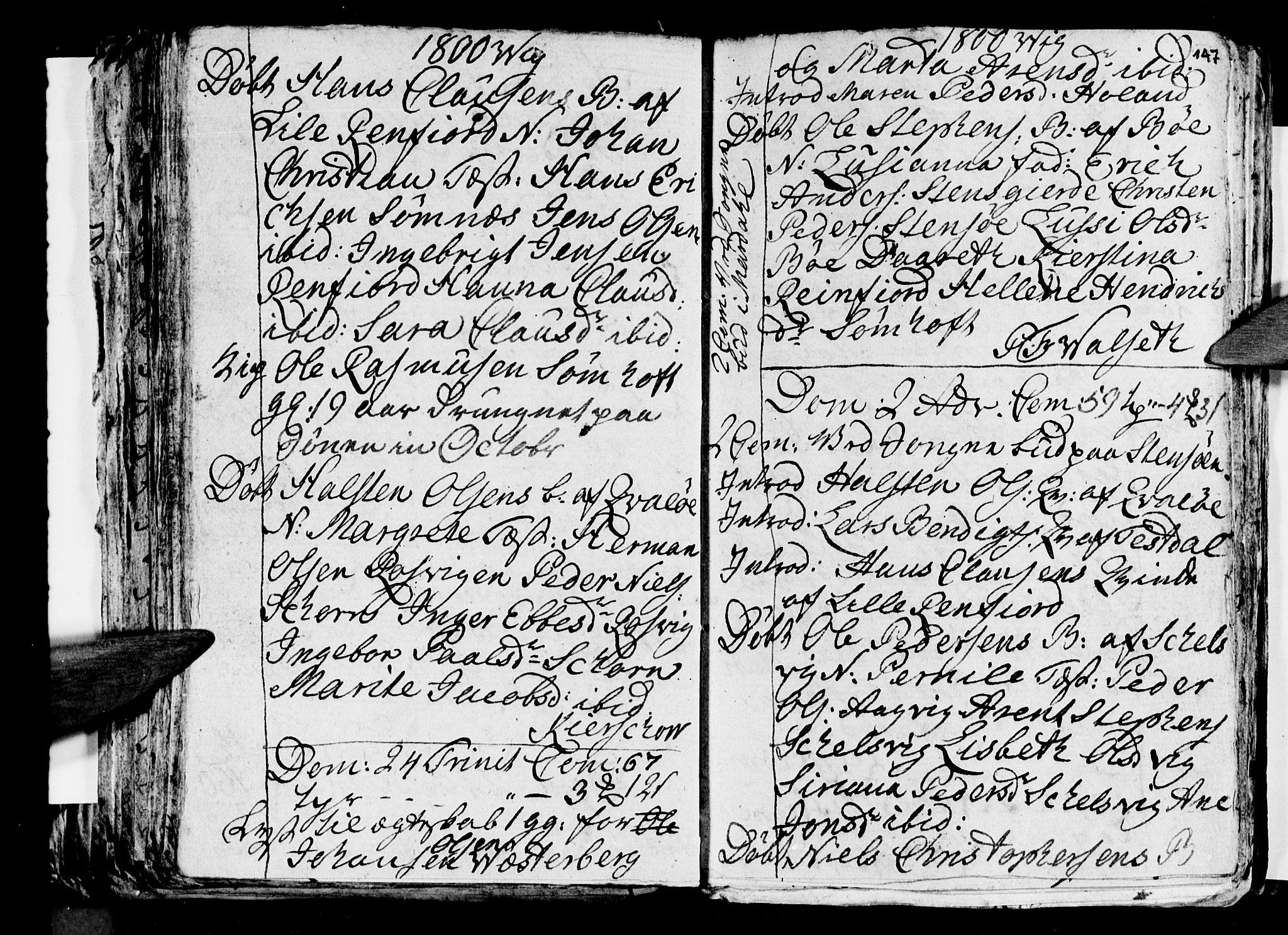 Ministerialprotokoller, klokkerbøker og fødselsregistre - Nordland, AV/SAT-A-1459/812/L0184: Parish register (copy) no. 812C02, 1793-1809, p. 147