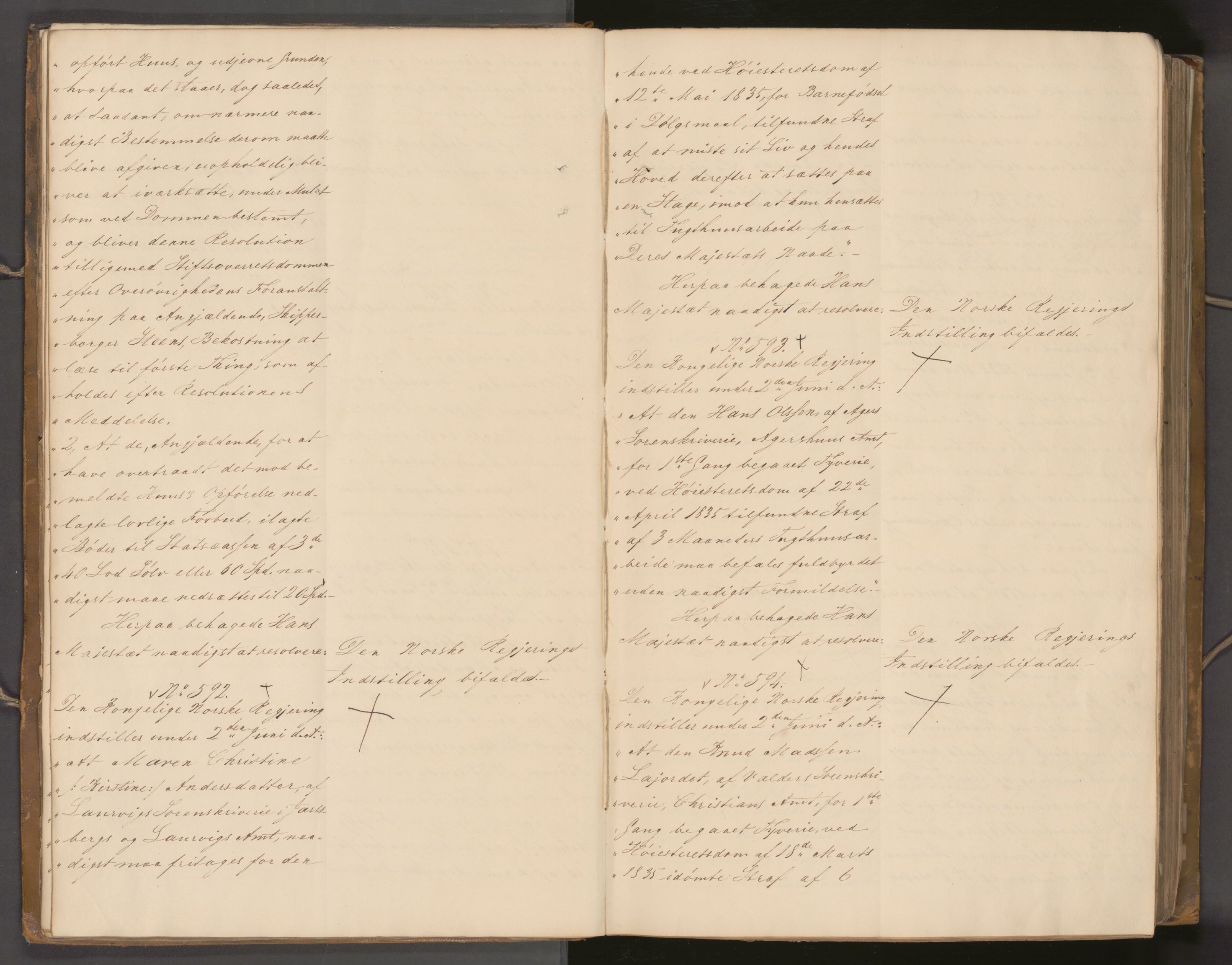 Statsrådssekretariatet, AV/RA-S-1001/A/Ab/L0041: Kgl. res. nr. 569-1292, 2. halvår, 1835