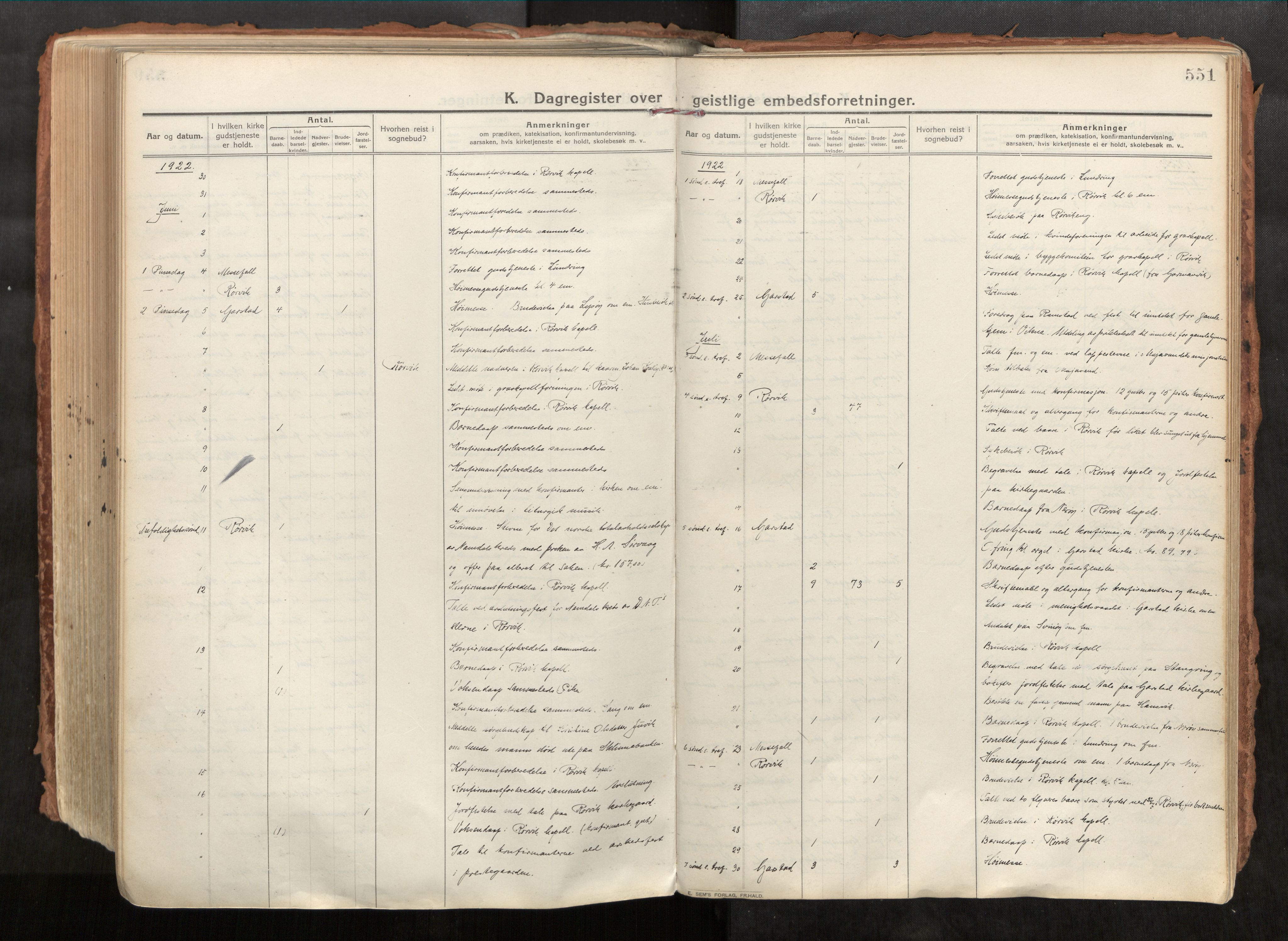 Vikna sokneprestkontor, AV/SAT-A-1173/1/I/I1/I1a/L0001: Parish register (official) no. 1, 1913-1934, p. 551
